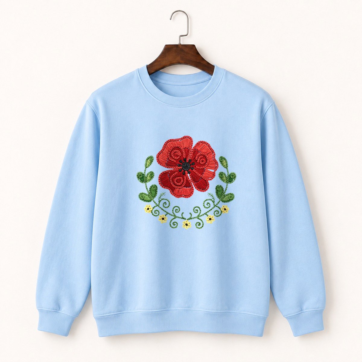 Poppy Flower Crewneck Sweatshirt 1