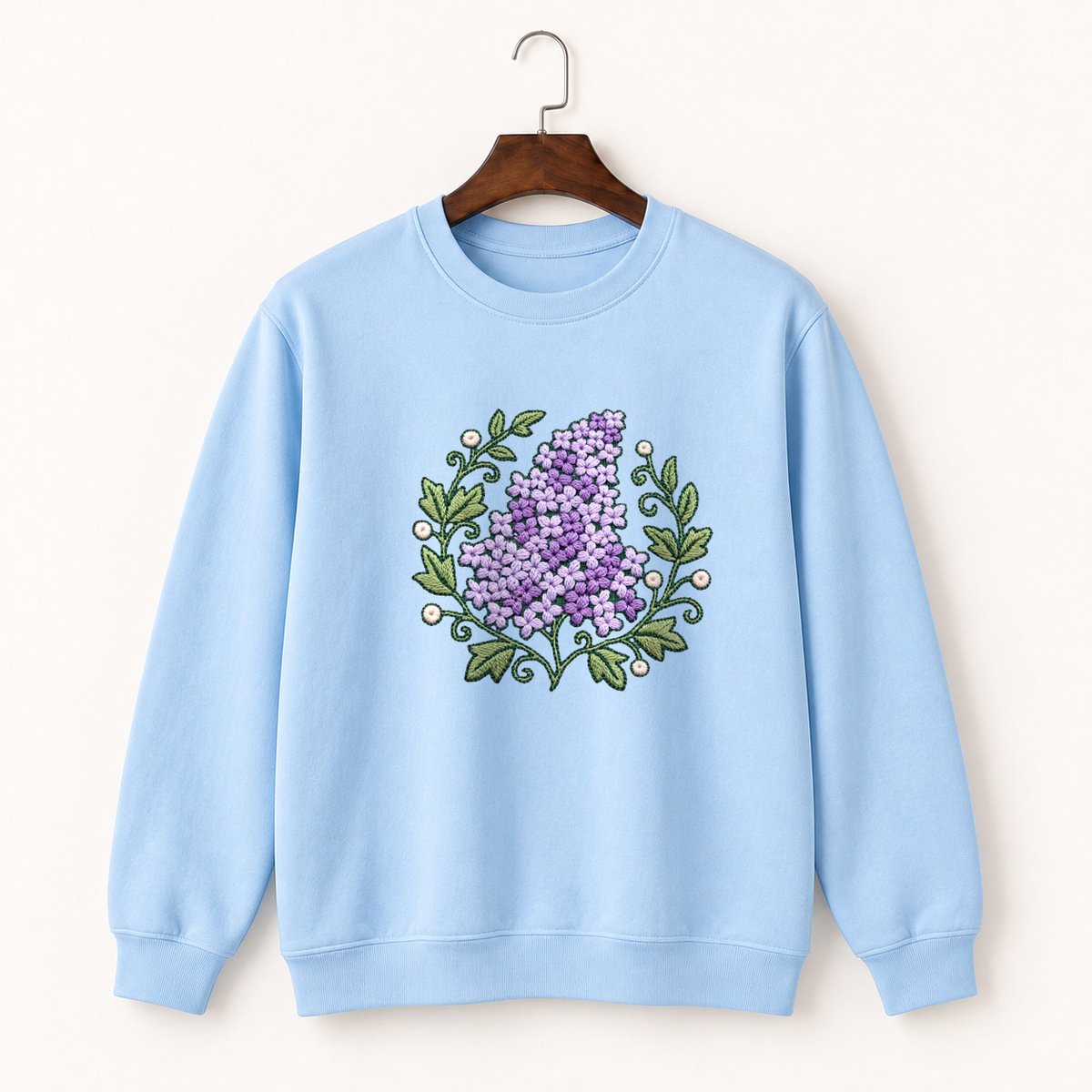 Lilac Flower Crewneck Sweatshirt 1