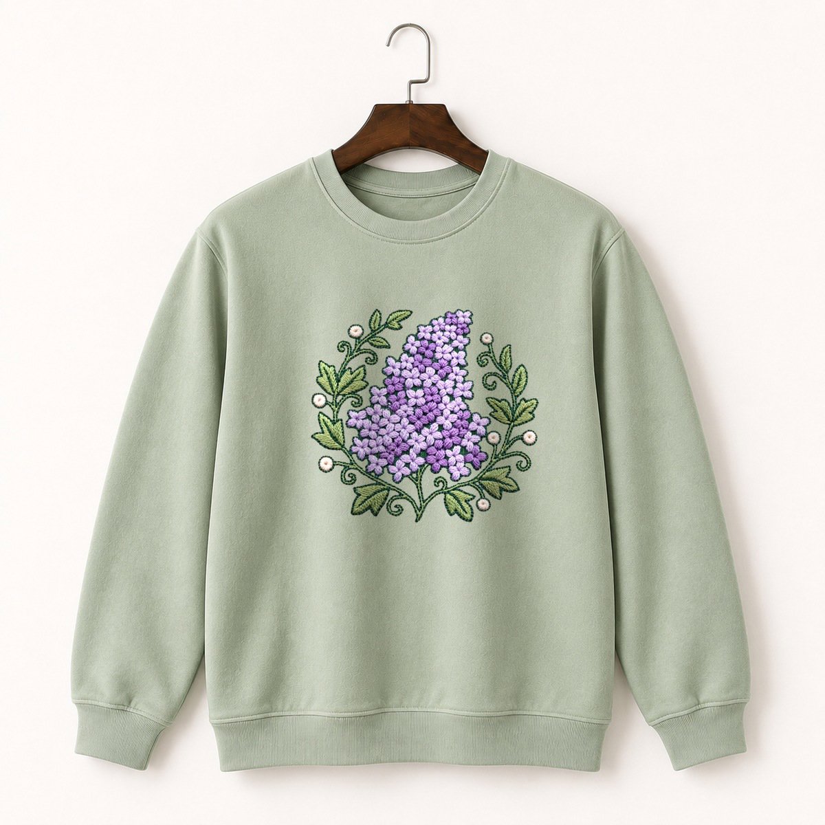 Lilac Flower Crewneck Sweatshirt 2