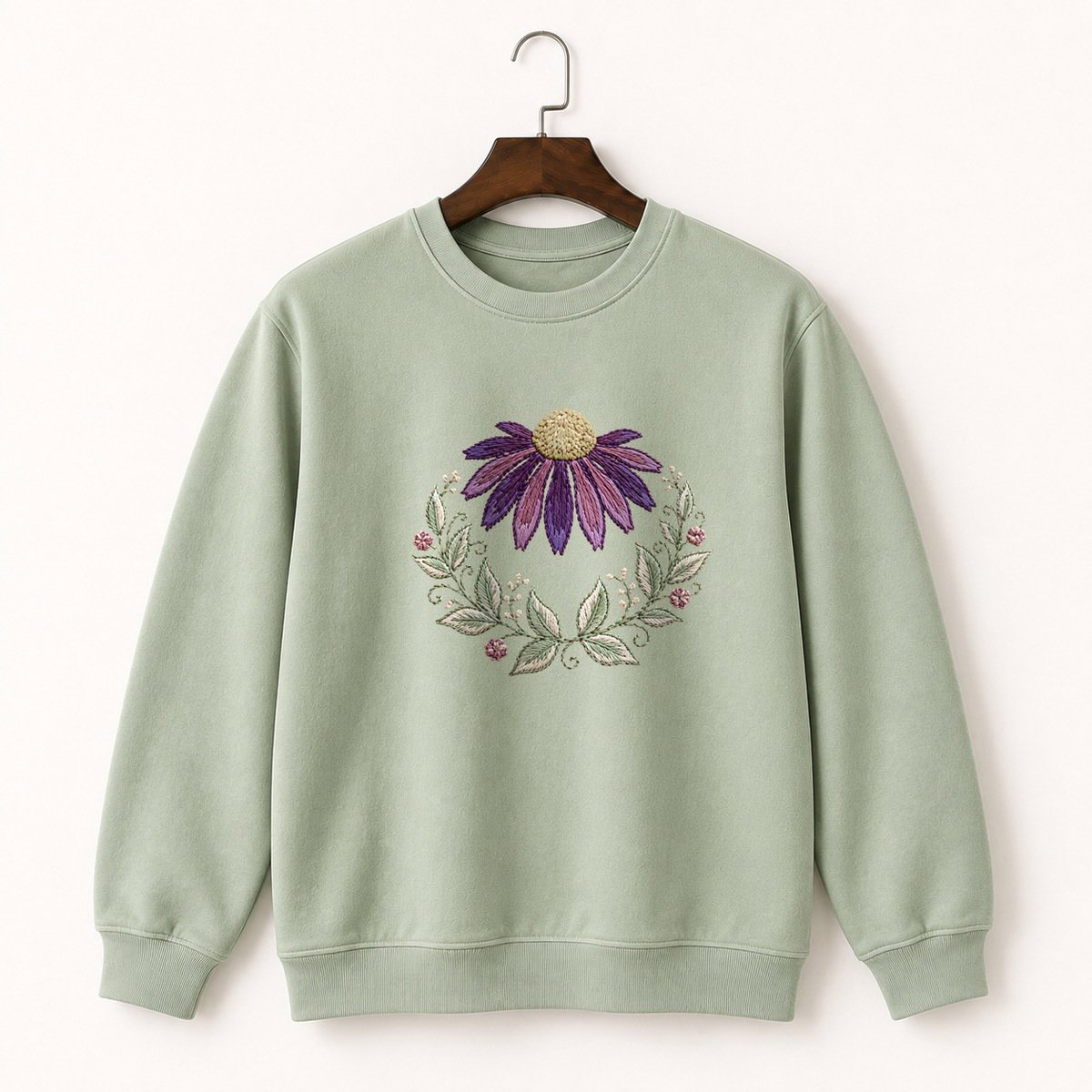 Purple Coneflower Crewneck Sweatshirt 2