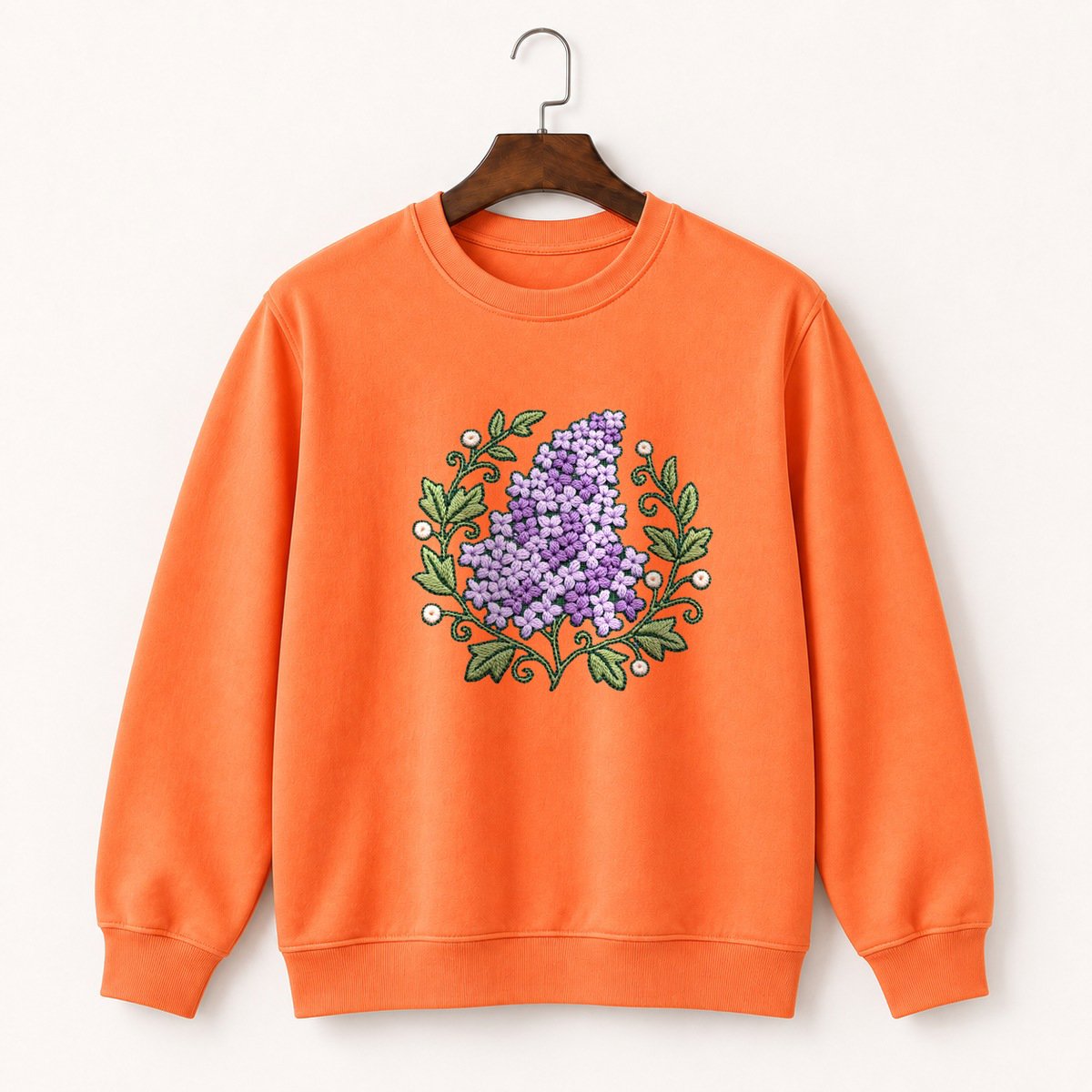 Lilac Flower Crewneck Sweatshirt 3