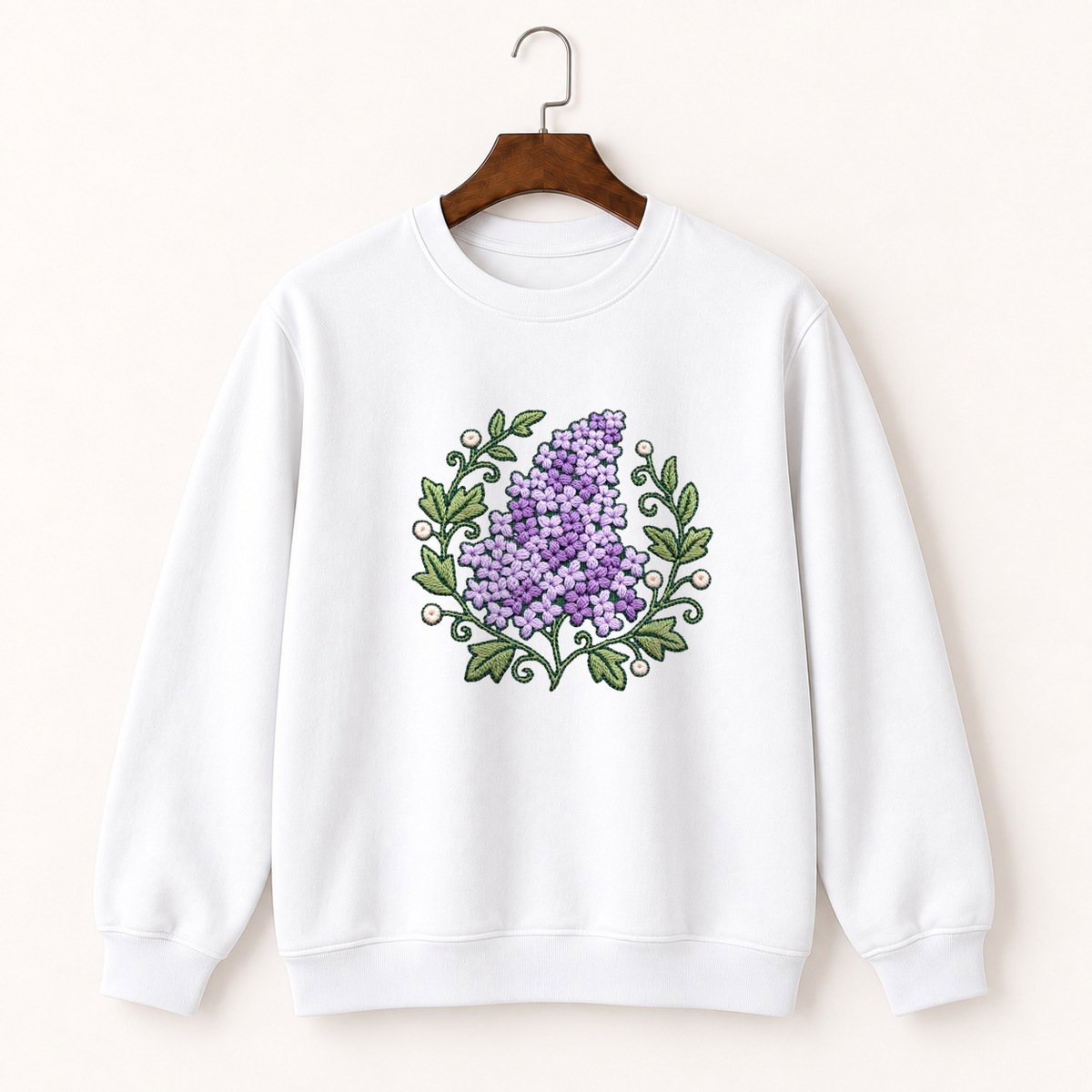 Lilac Flower Crewneck Sweatshirt 5