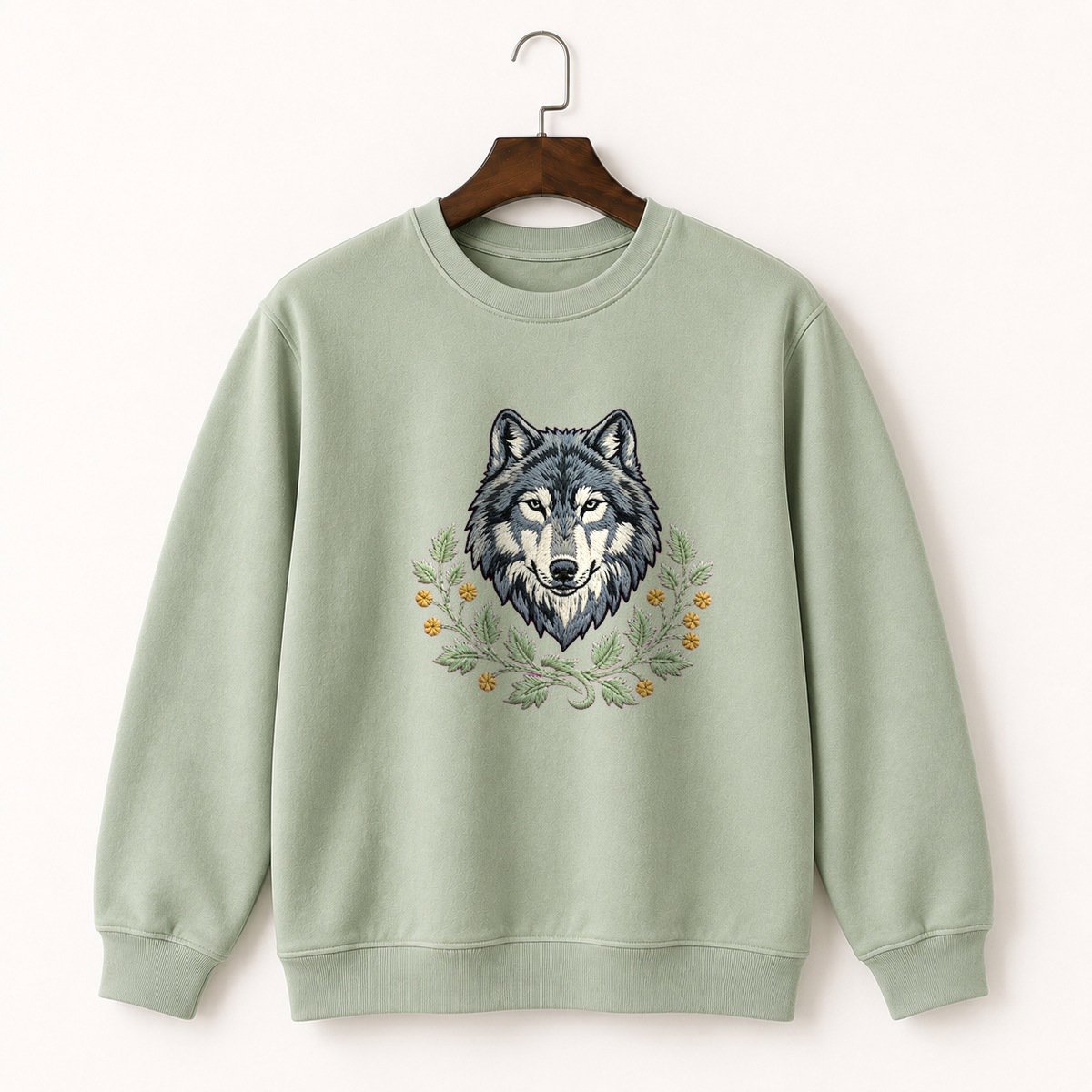 Gray Wolf Crewneck Sweatshirt 2