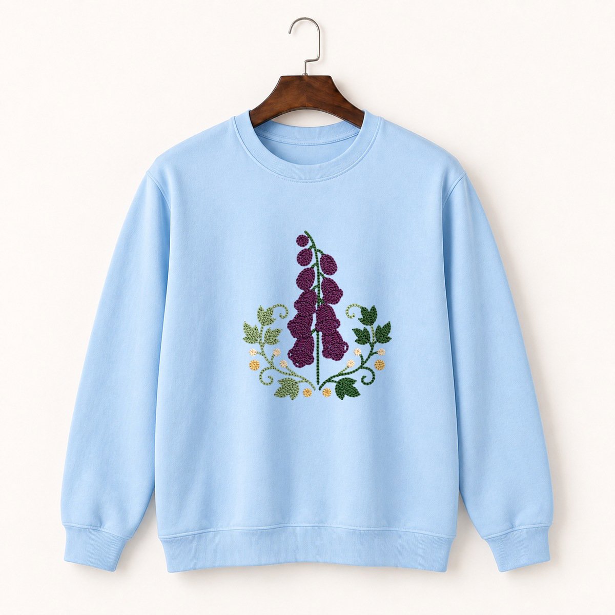 Foxglove Flower Crewneck Sweatshirt 1