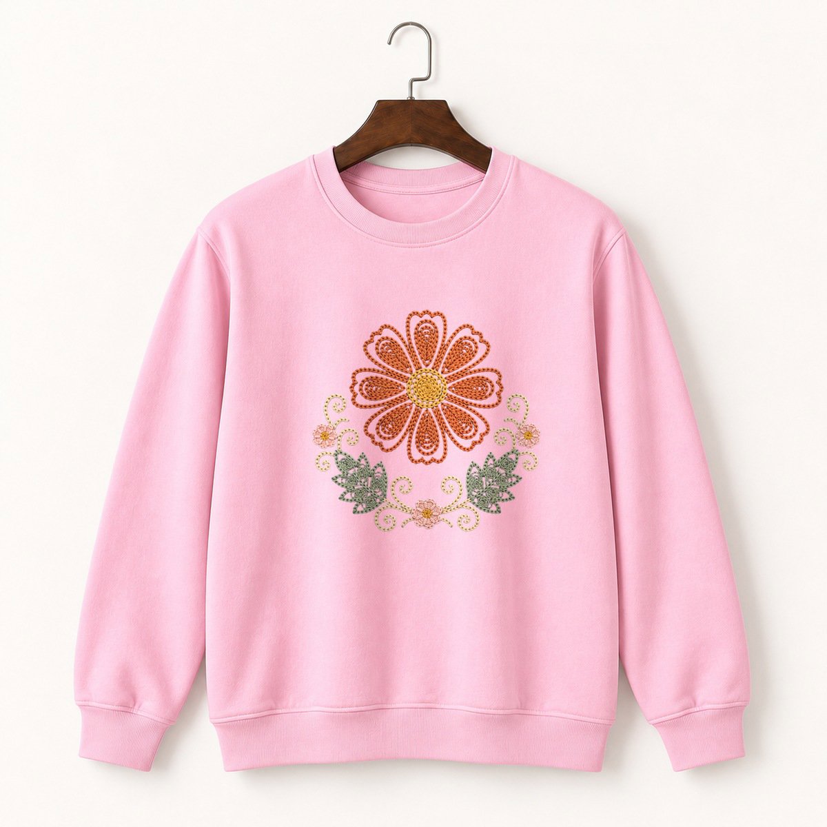 Cosmos Flower Crewneck Sweatshirt 4