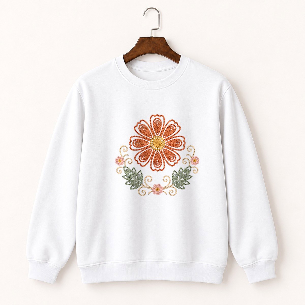Cosmos Flower Crewneck Sweatshirt 5