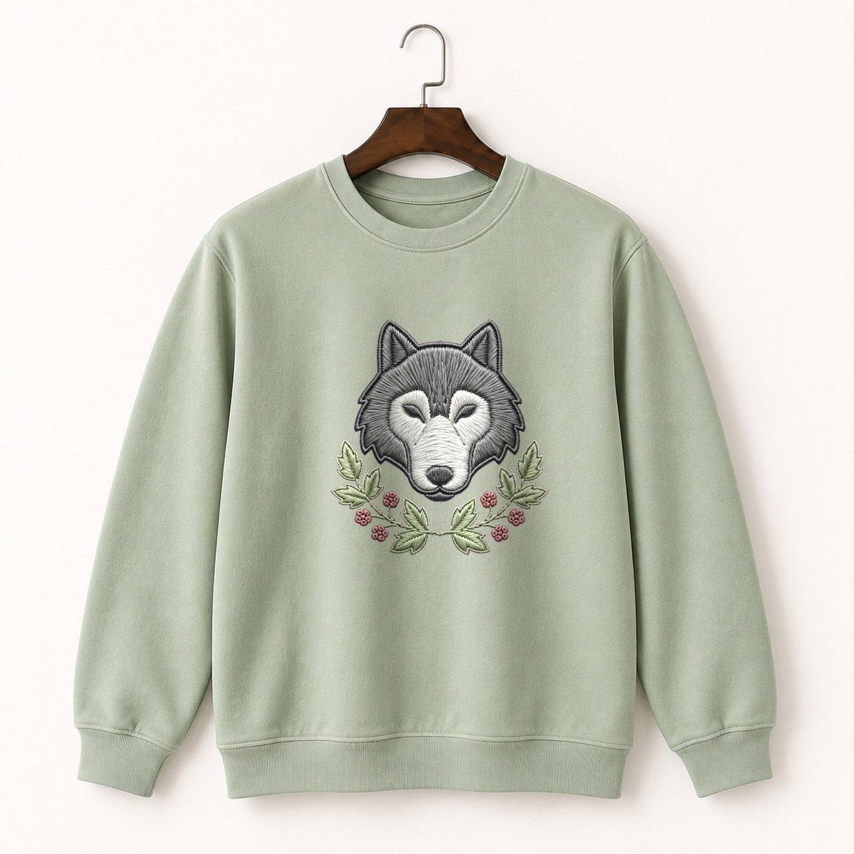 Gray Wolf Crewneck Sweatshirt 2