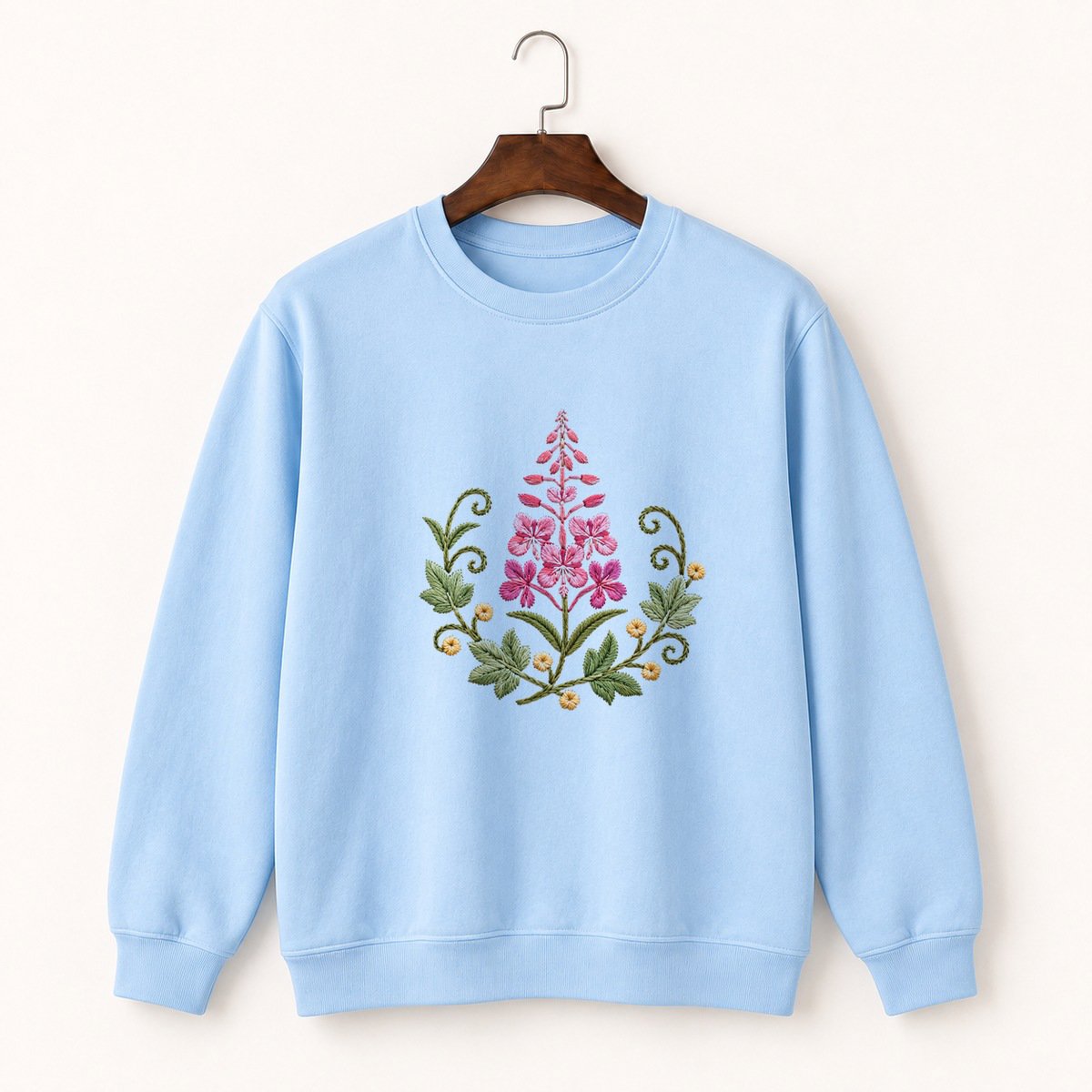 Fireweed Flower Crewneck Sweatshirt 1