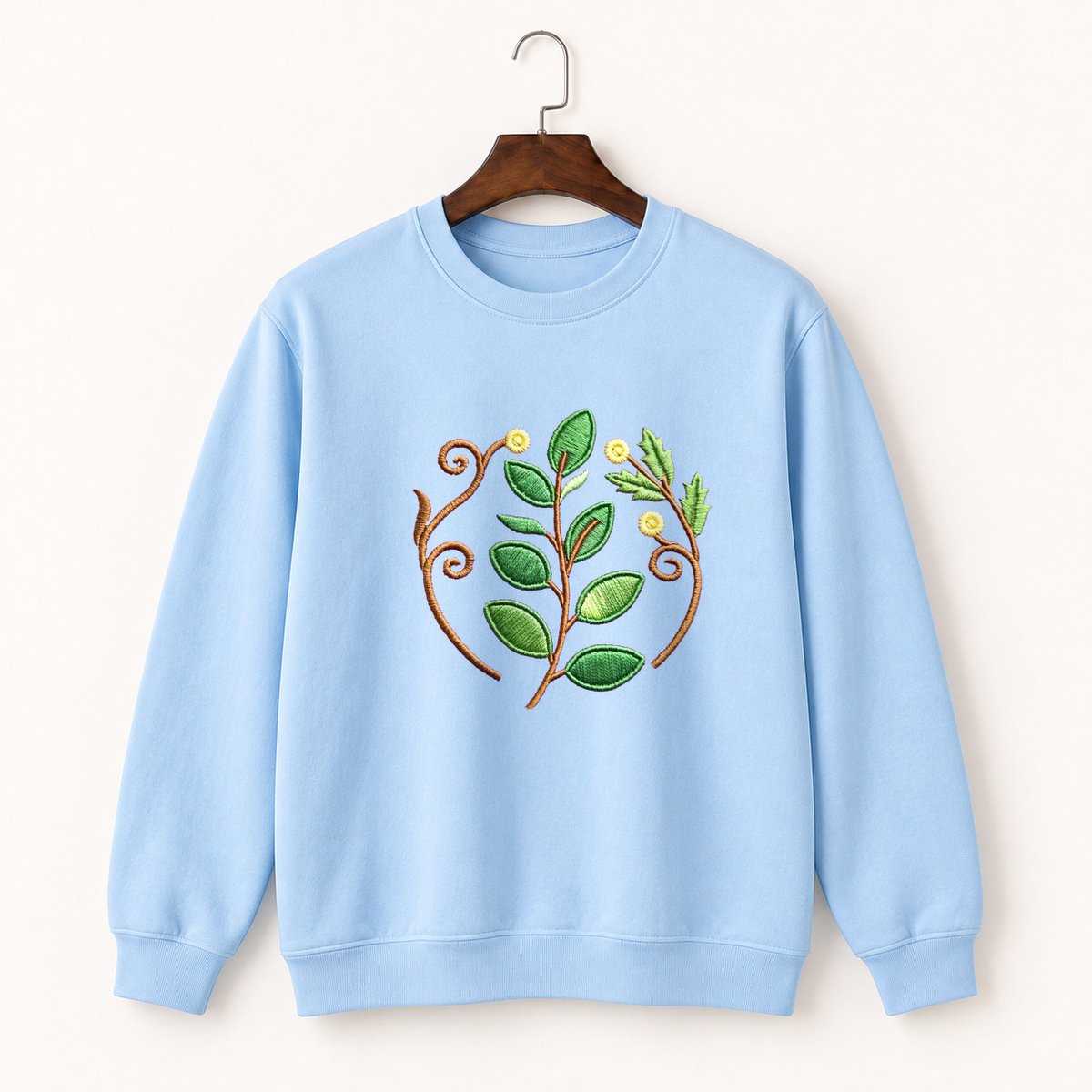 Eucalyptus Branch Crewneck Sweatshirt 1