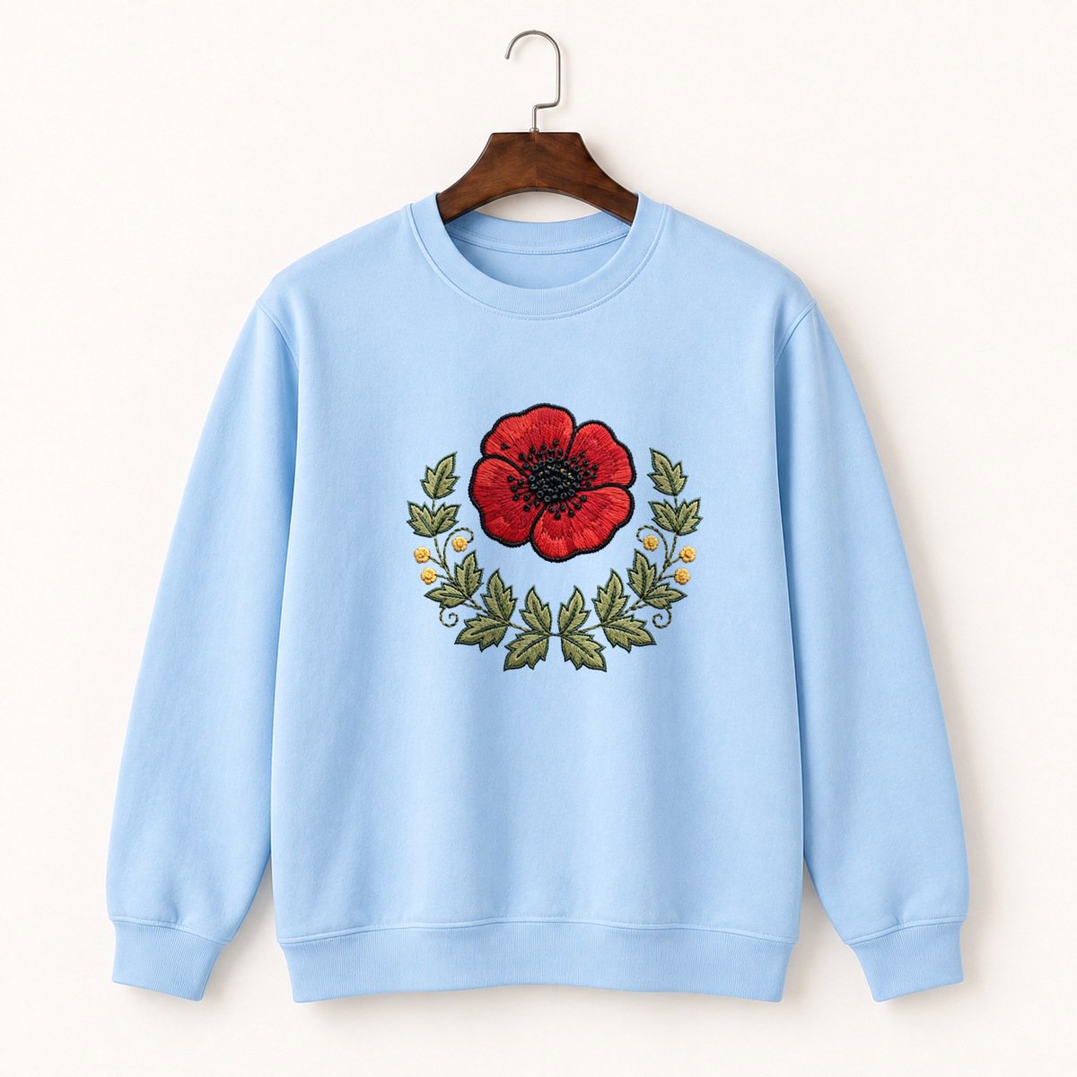 Poppy Flower Crewneck Sweatshirt 1