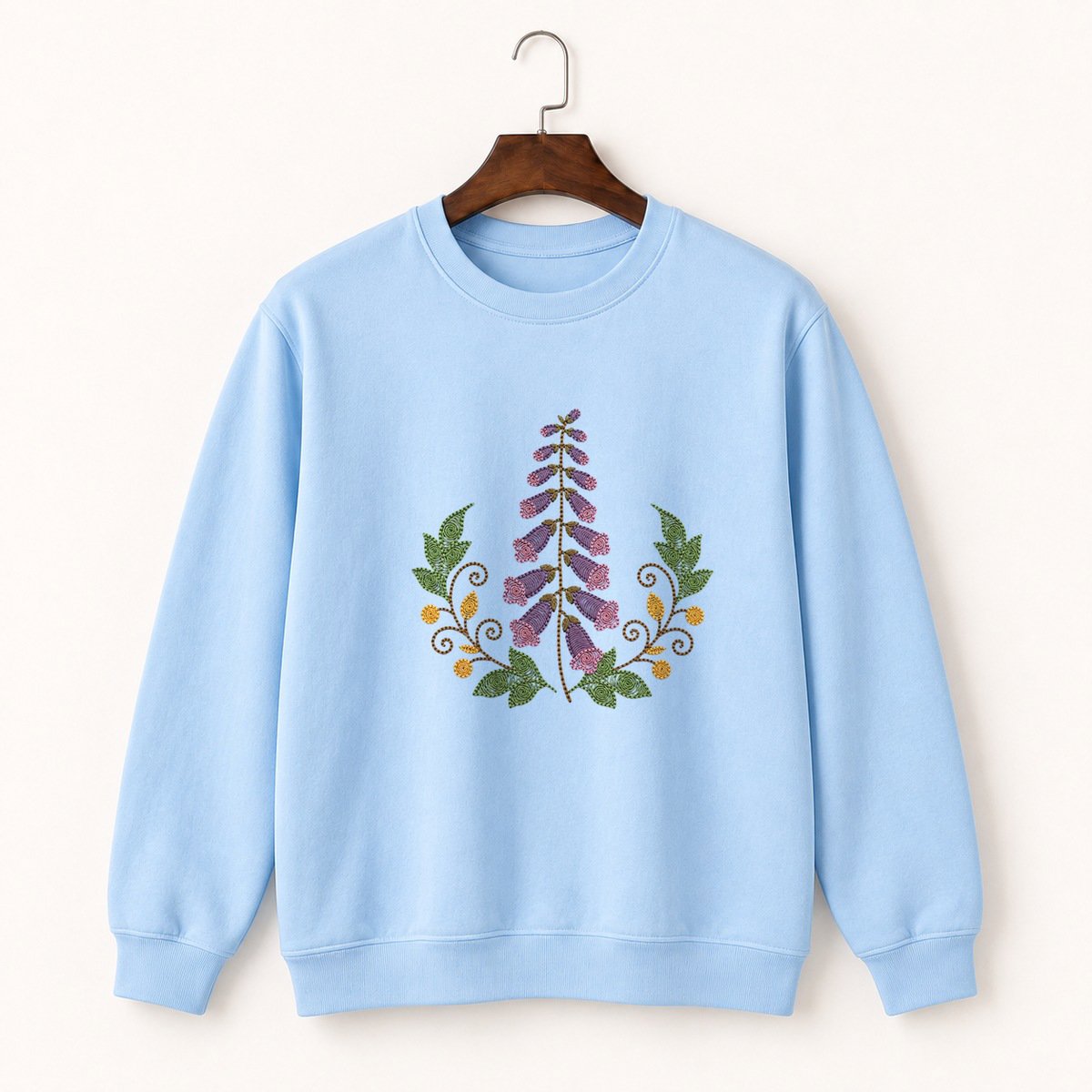 Foxglove Flower Crewneck Sweatshirt 1