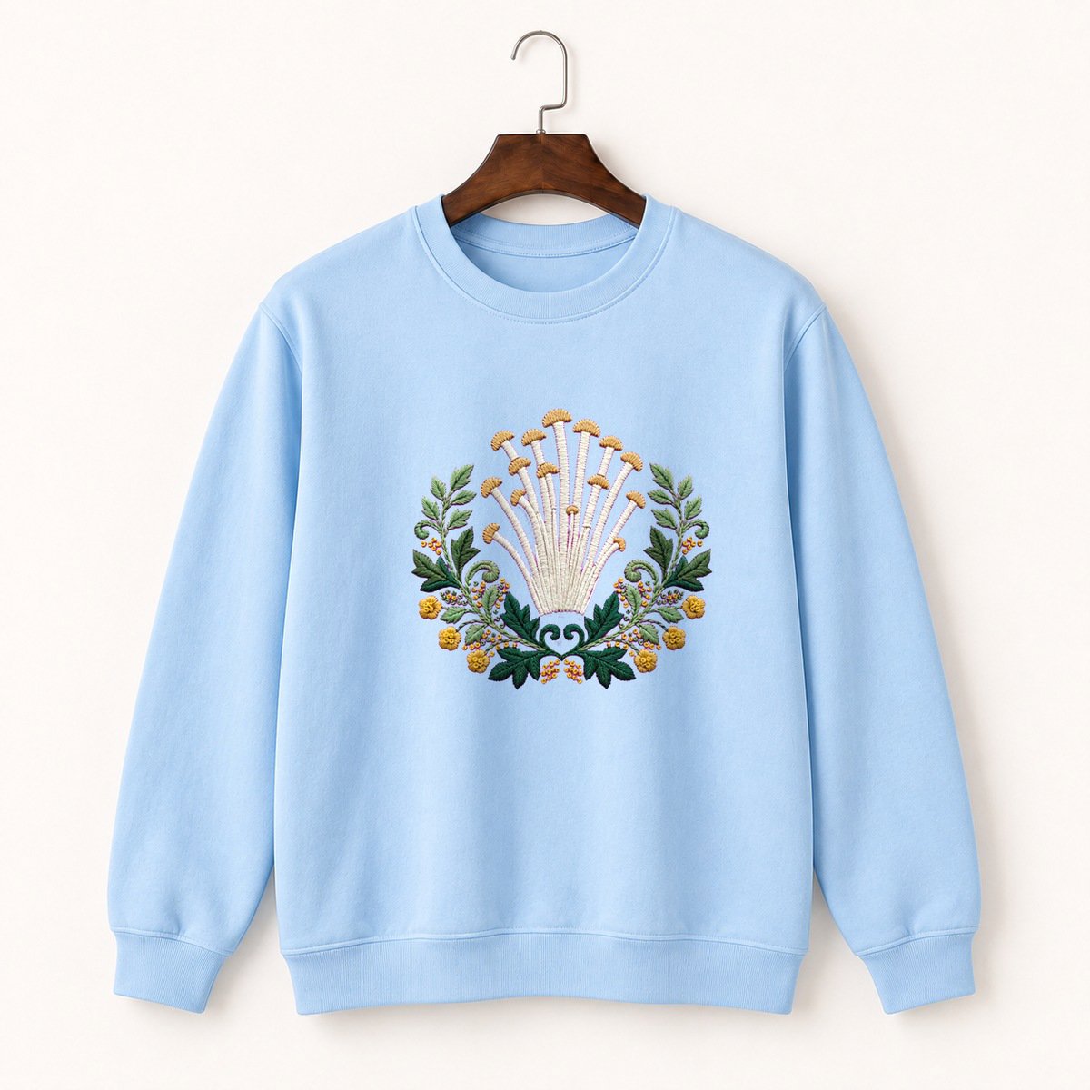 Enoki Mushroom Crewneck Sweatshirt 1