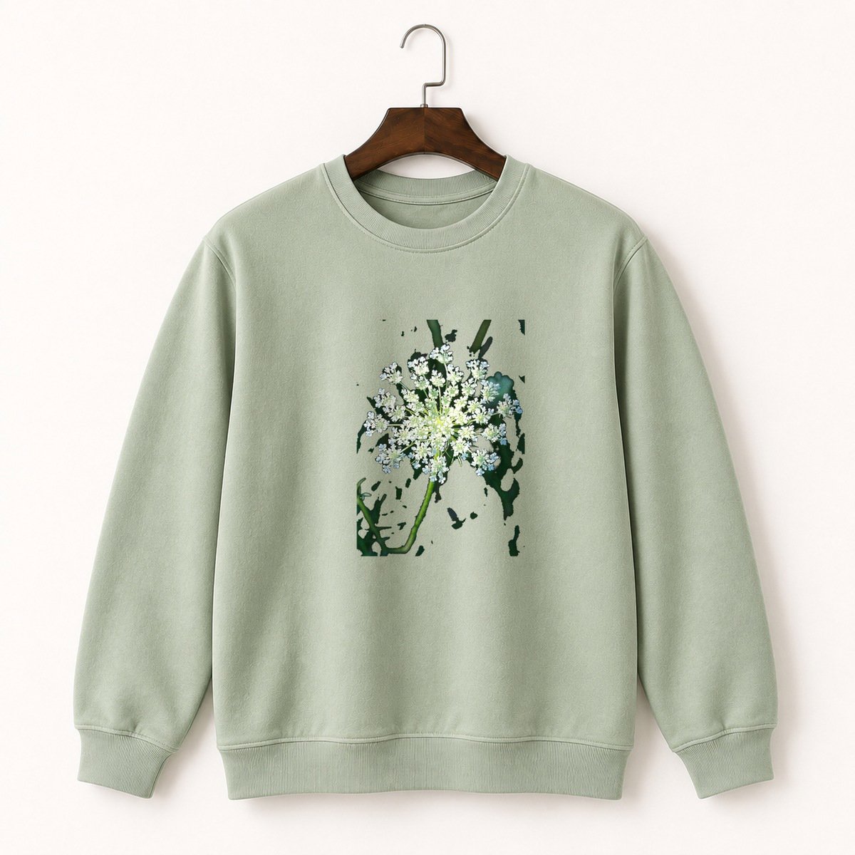 Queen Annes Lace Flower Crewneck Sweatshirt 2