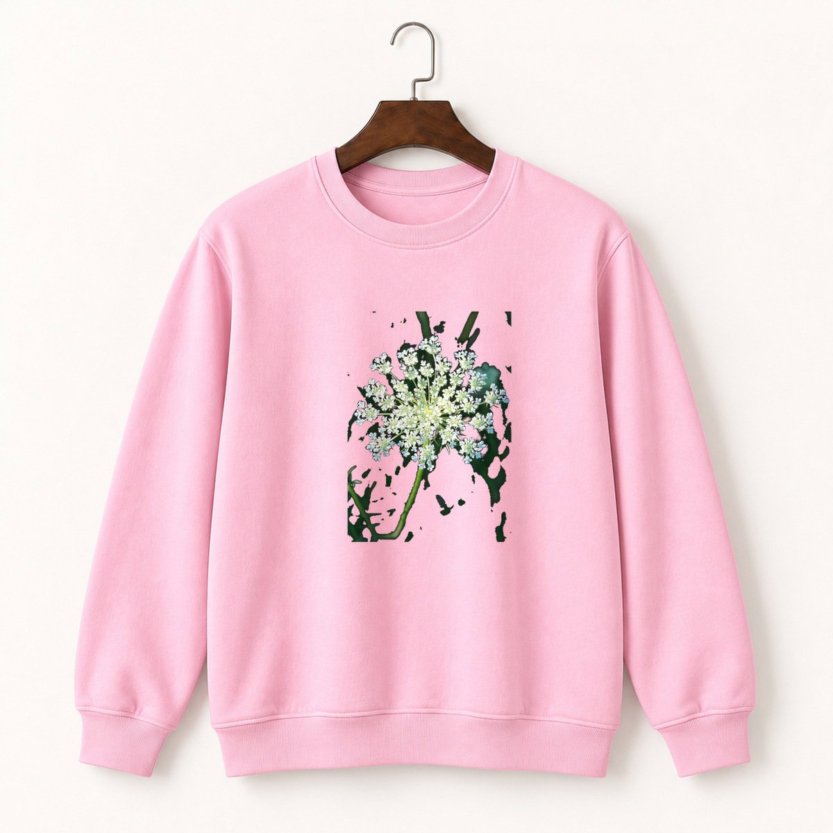 Queen Annes Lace Flower Crewneck Sweatshirt 4
