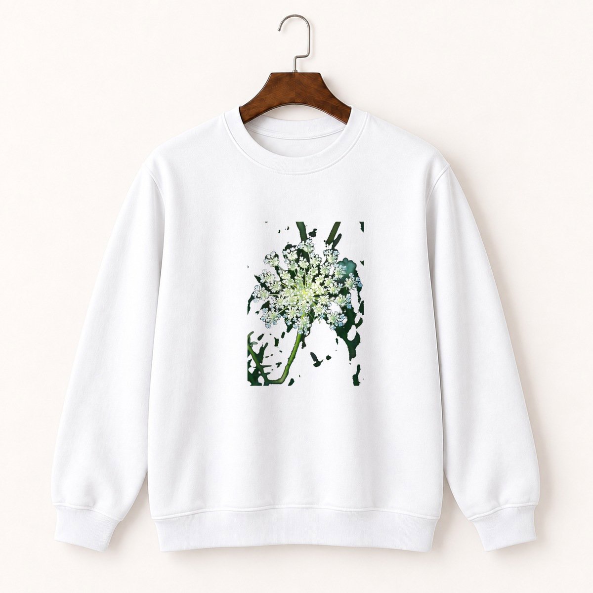 Queen Annes Lace Flower Crewneck Sweatshirt 5