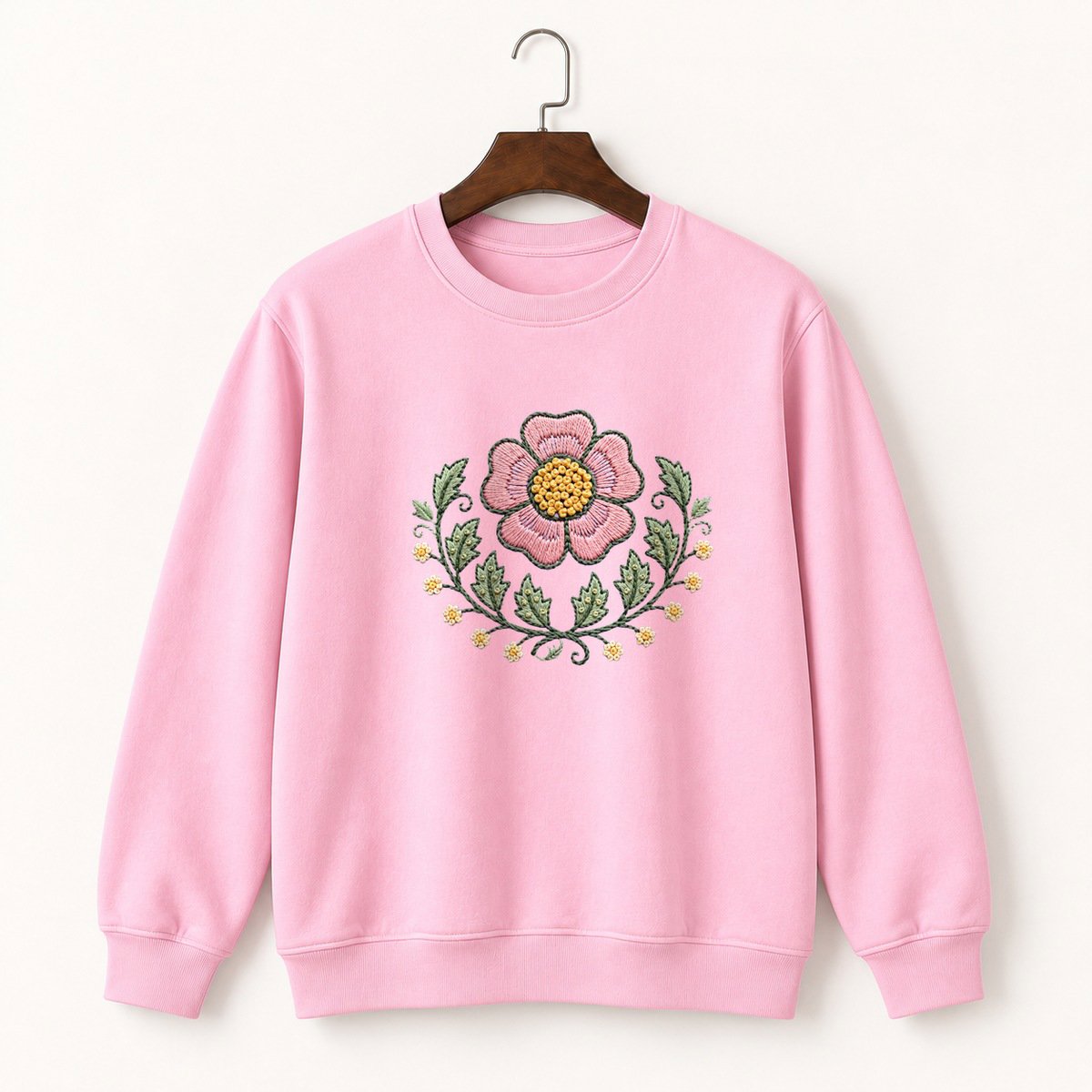 Dog Rose Flower Crewneck Sweatshirt 4