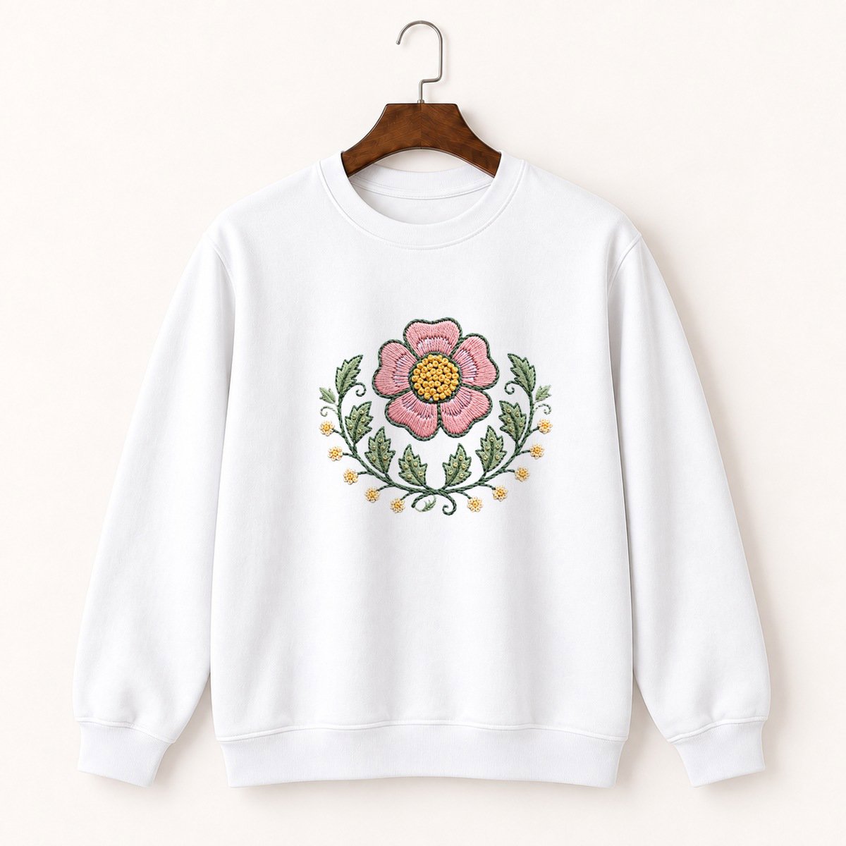 Dog Rose Flower Crewneck Sweatshirt 5