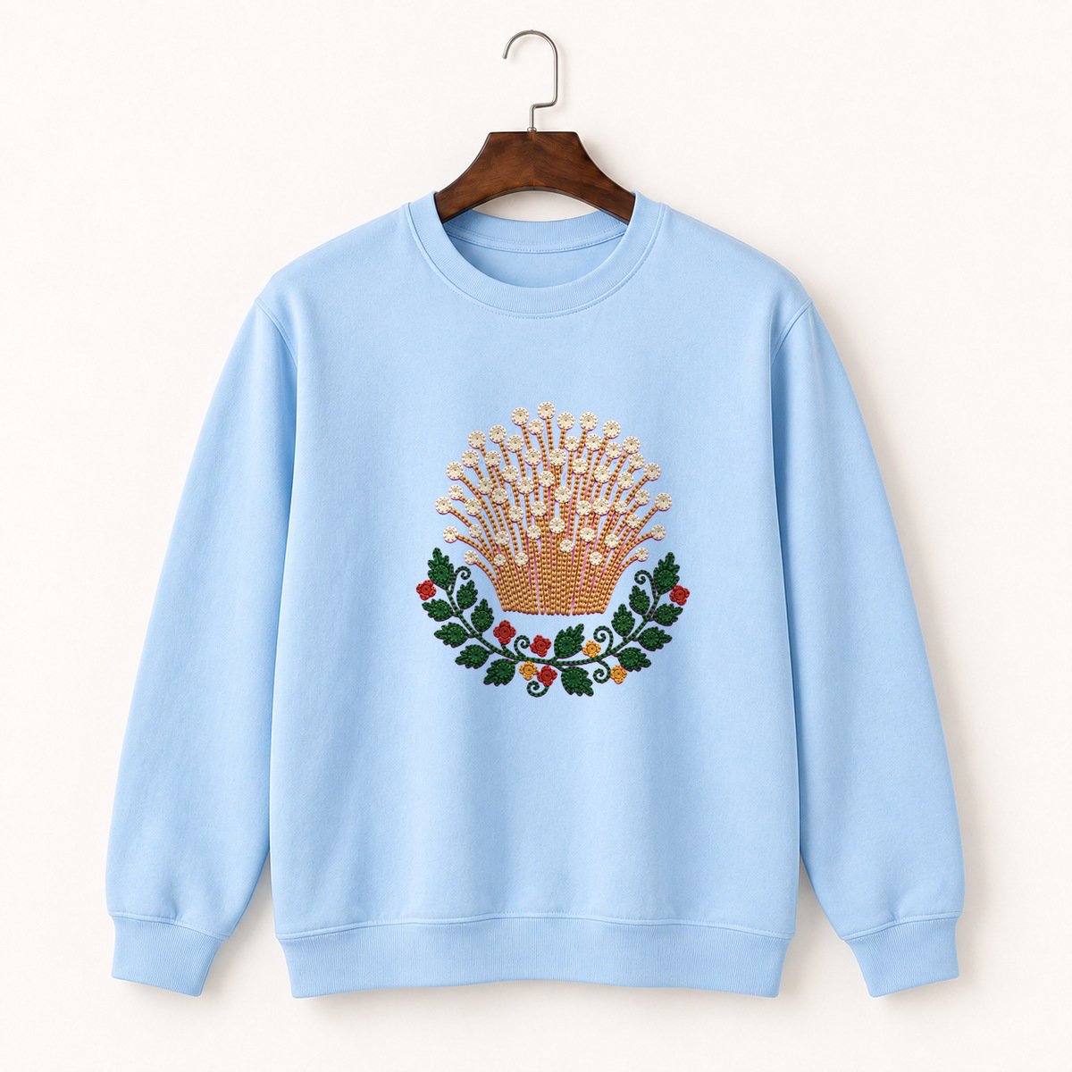 Enoki Mushroom Crewneck Sweatshirt 1
