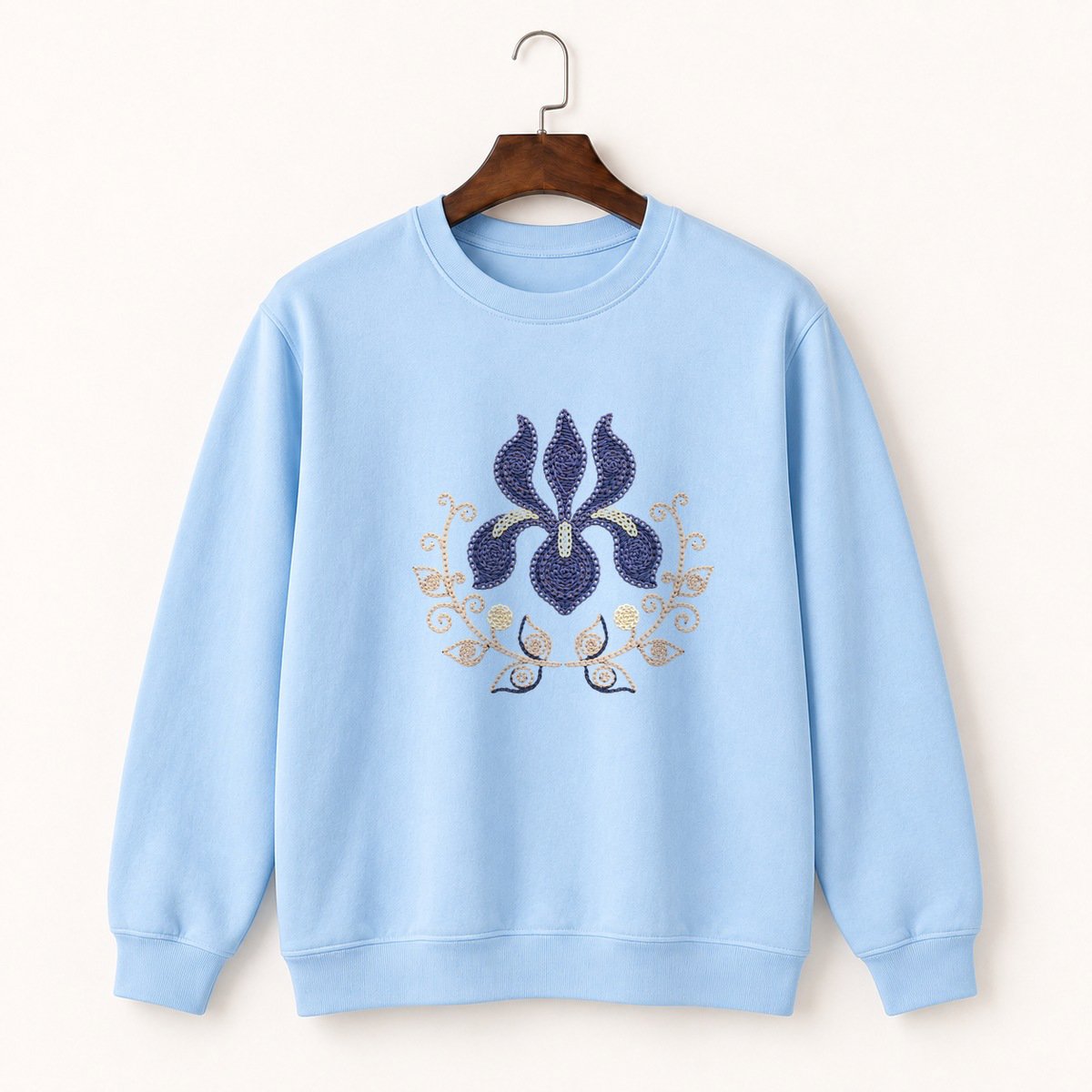 Iris Flower Crewneck Sweatshirt 1