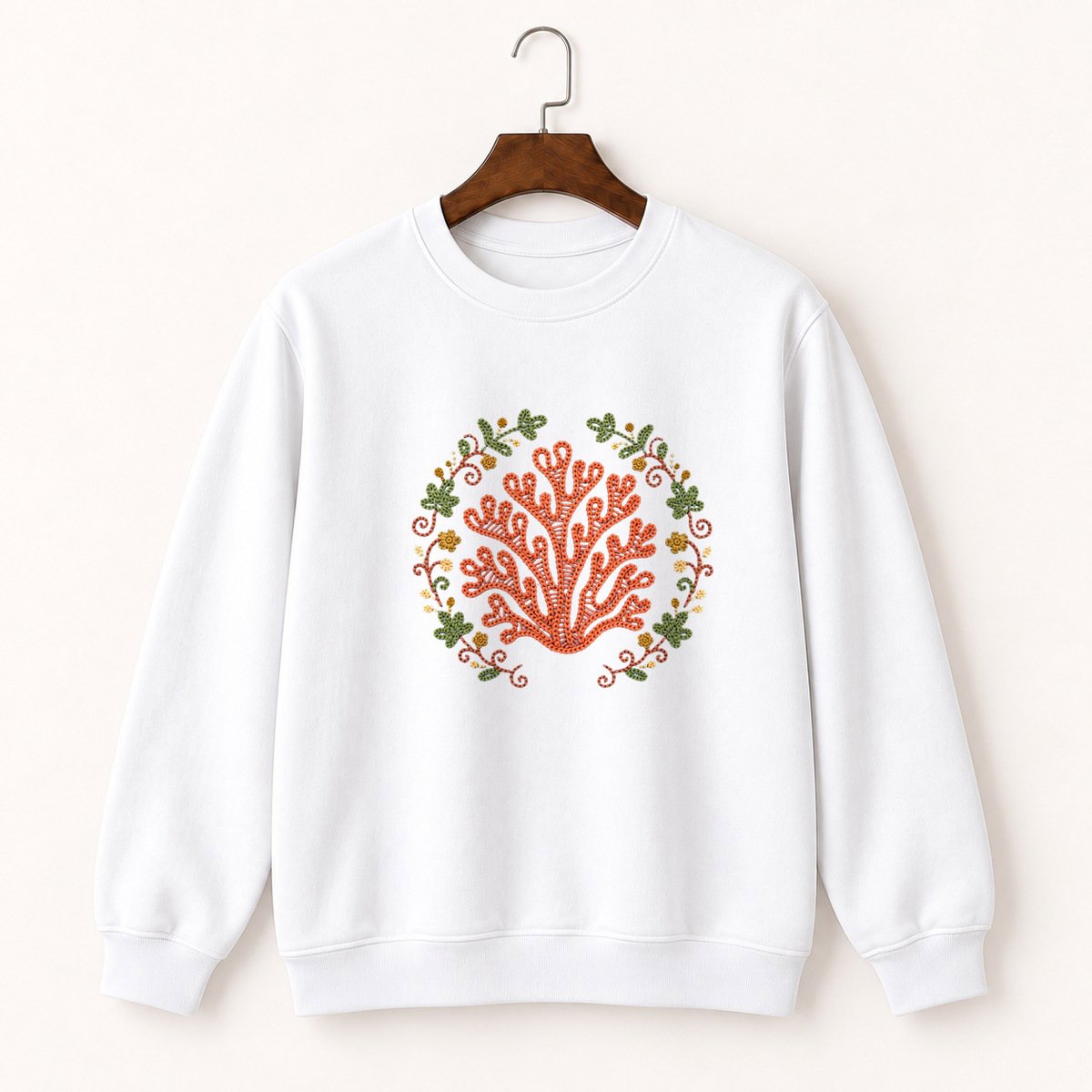 Coral Mushroom Crewneck Sweatshirt 5