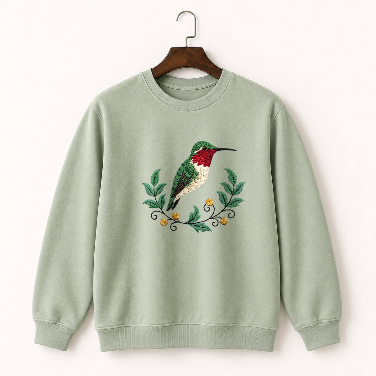 Ruby-Throated Hummingbird Crewneck Sweatshirt 2