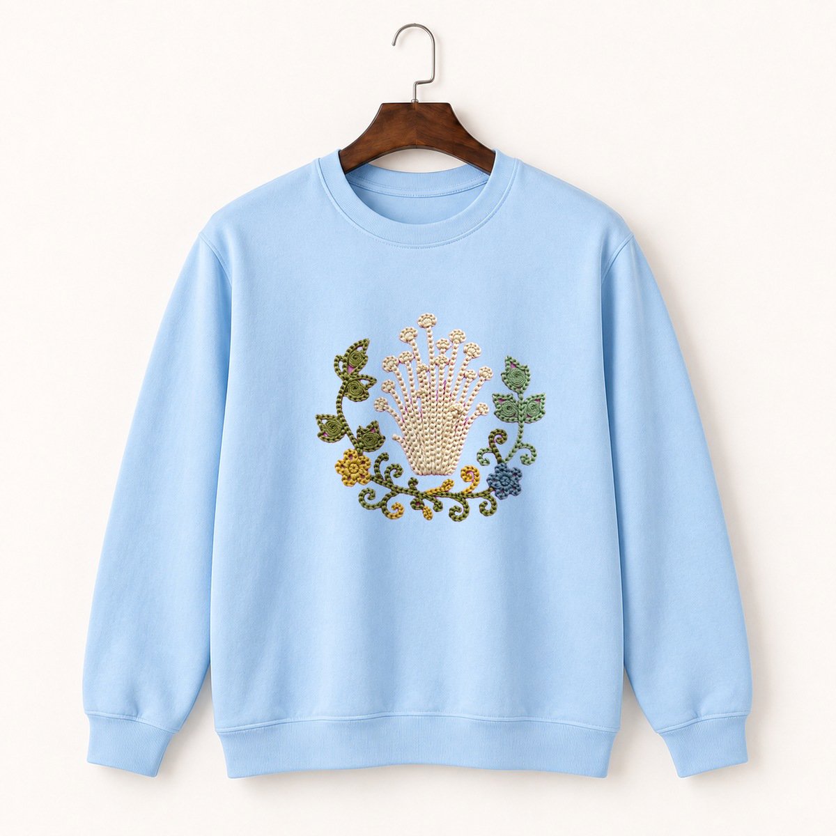 Enoki Mushroom Crewneck Sweatshirt 1