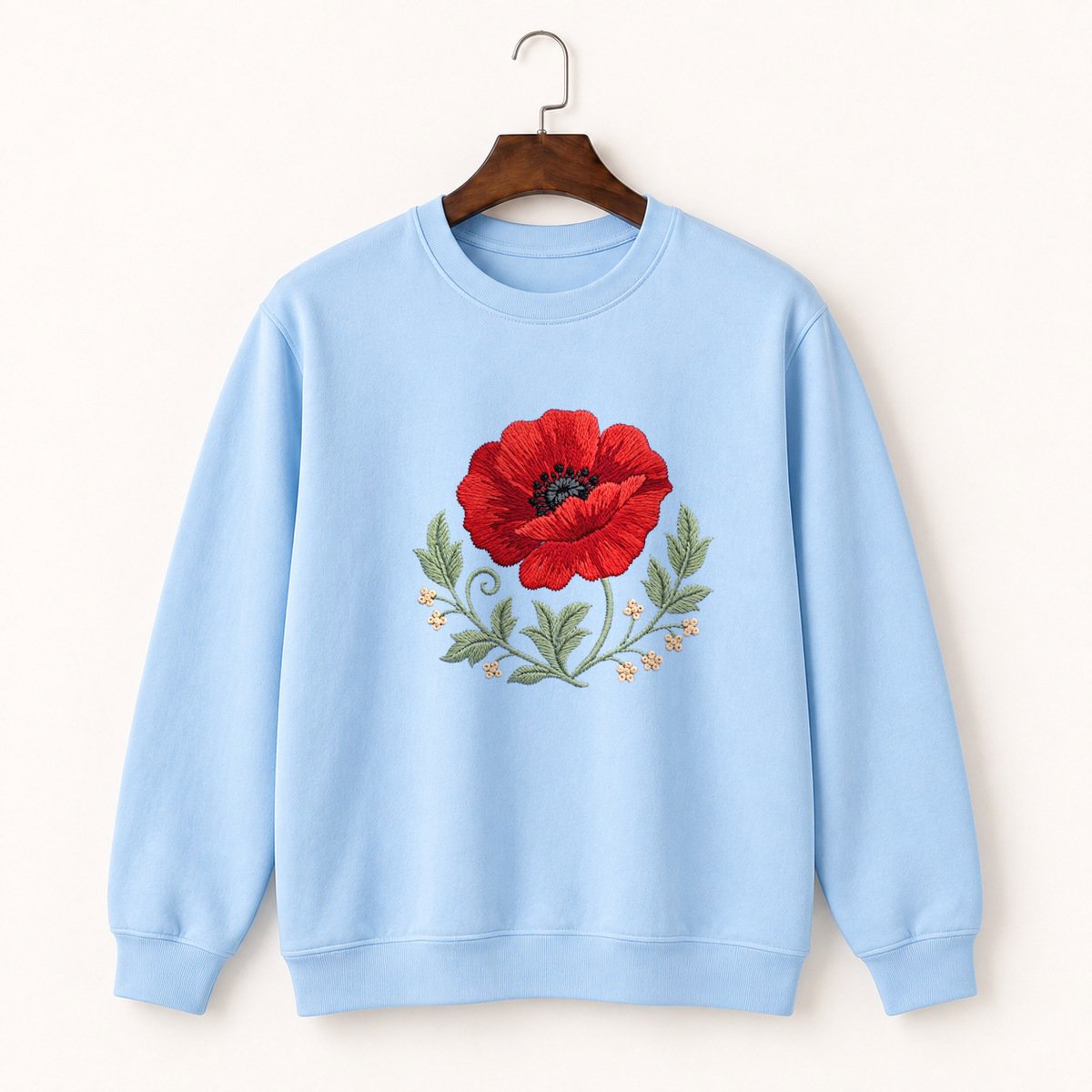 Poppy Flower Crewneck Sweatshirt 1