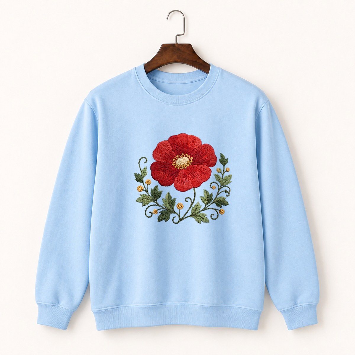 Poppy Flower Crewneck Sweatshirt 1