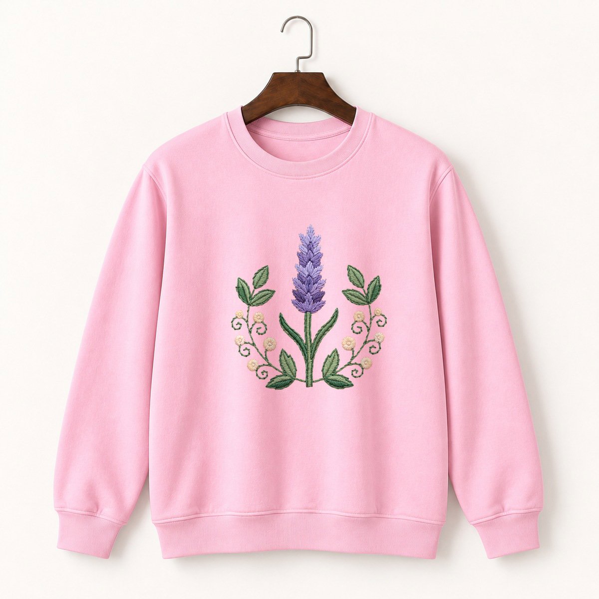 Lavender Flower Crewneck Sweatshirt 4