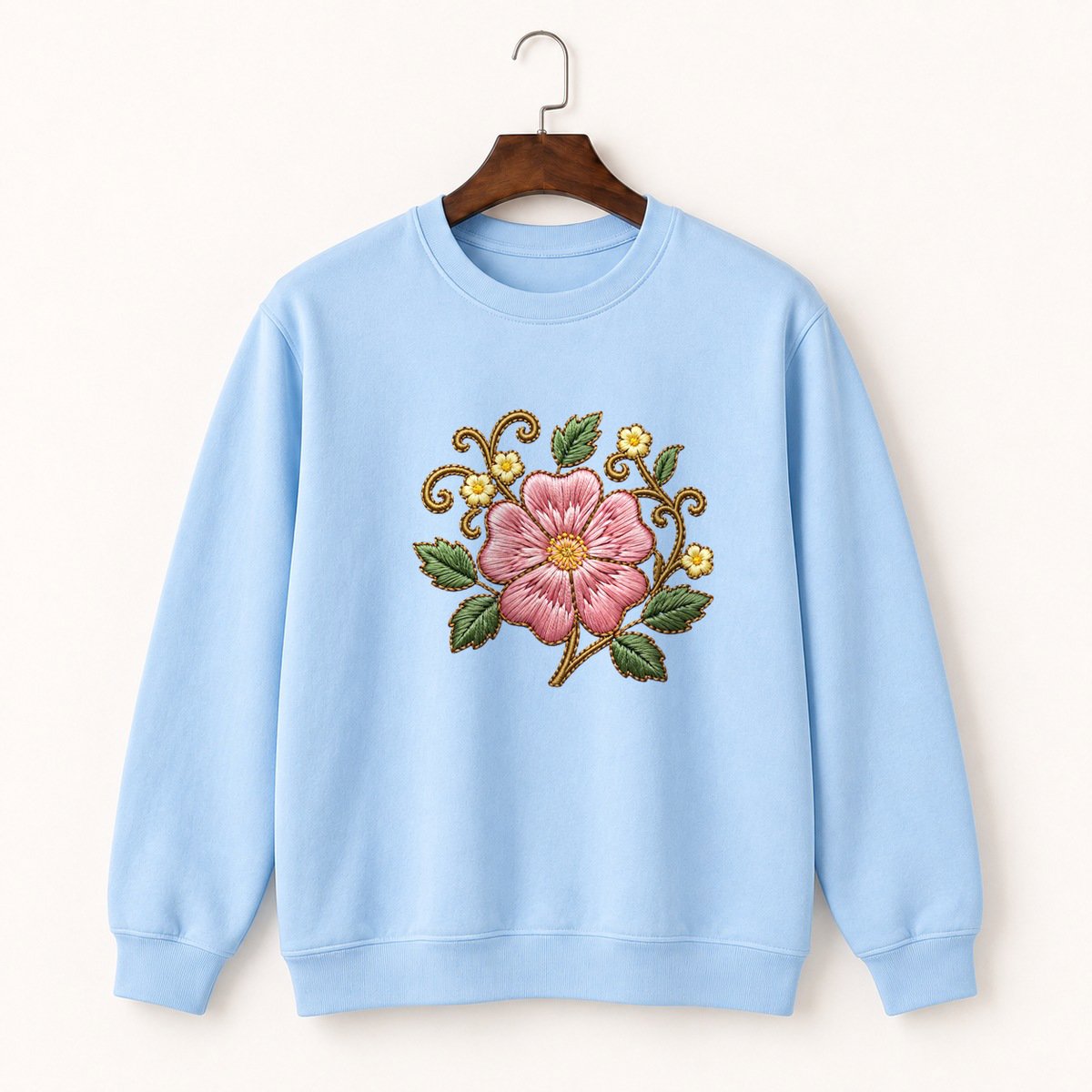 Wild Rose Flower Crewneck Sweatshirt 1