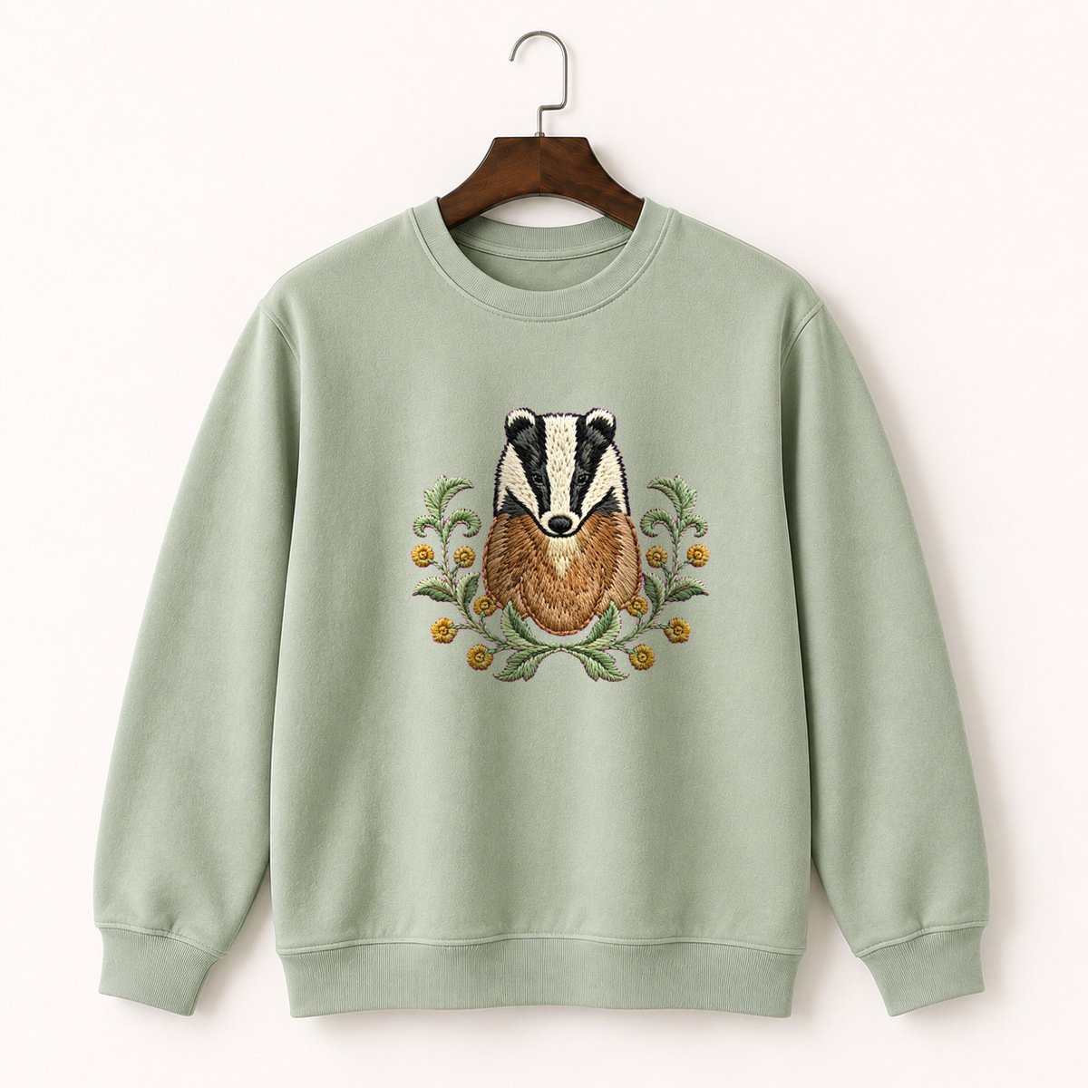 Woodland Badger Crewneck Sweatshirt 2