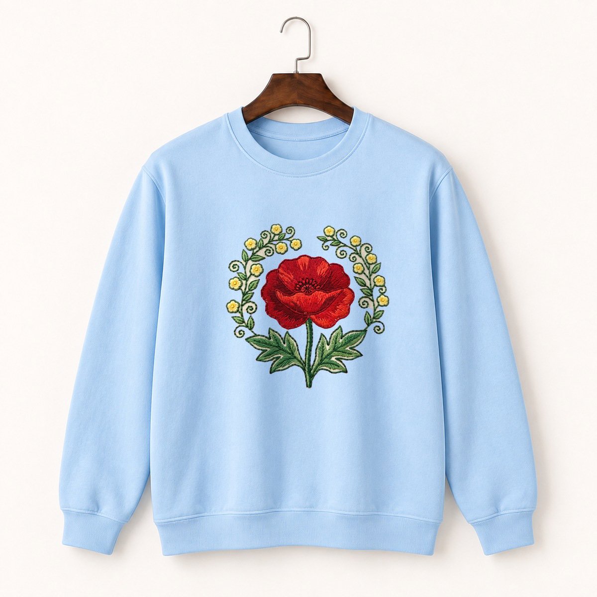 Poppy Wildflower Crewneck Sweatshirt 1