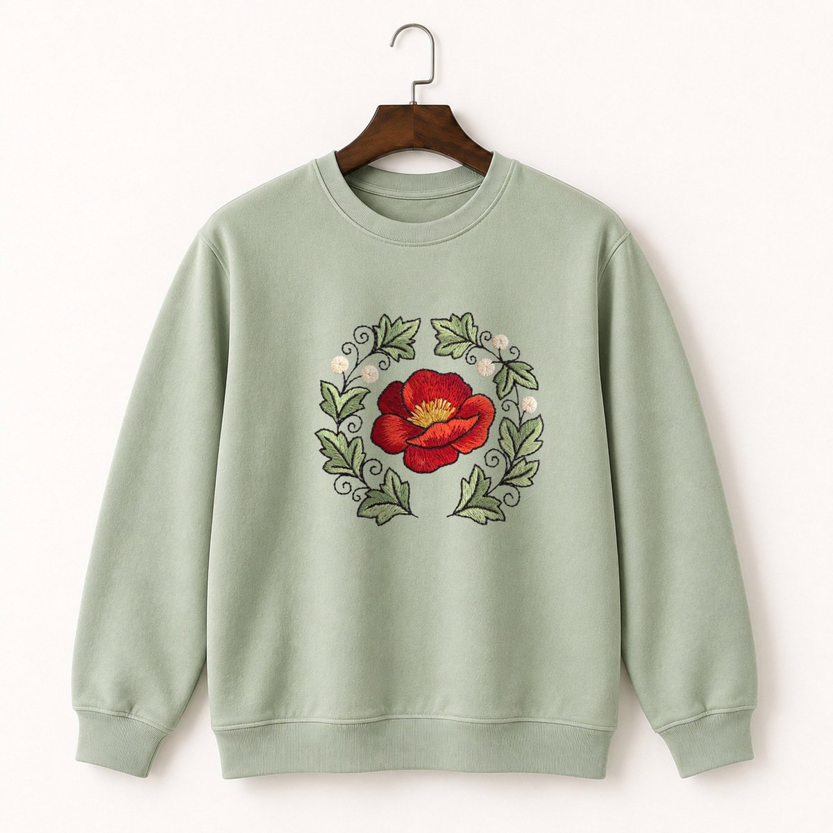 Red Poppy Crewneck Sweatshirt 2