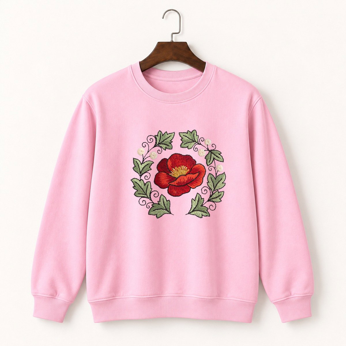 Red Poppy Crewneck Sweatshirt 4