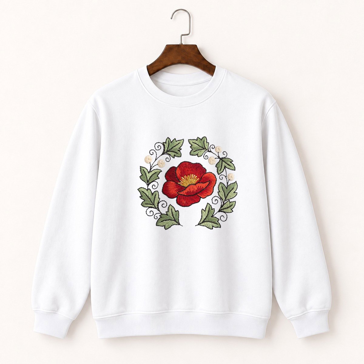 Red Poppy Crewneck Sweatshirt 5