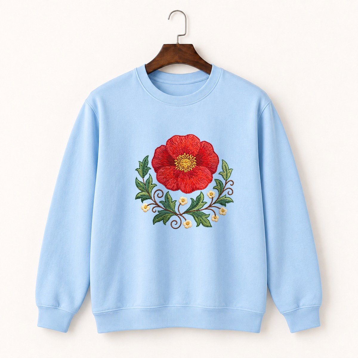 Poppy Flower Crewneck Sweatshirt 1