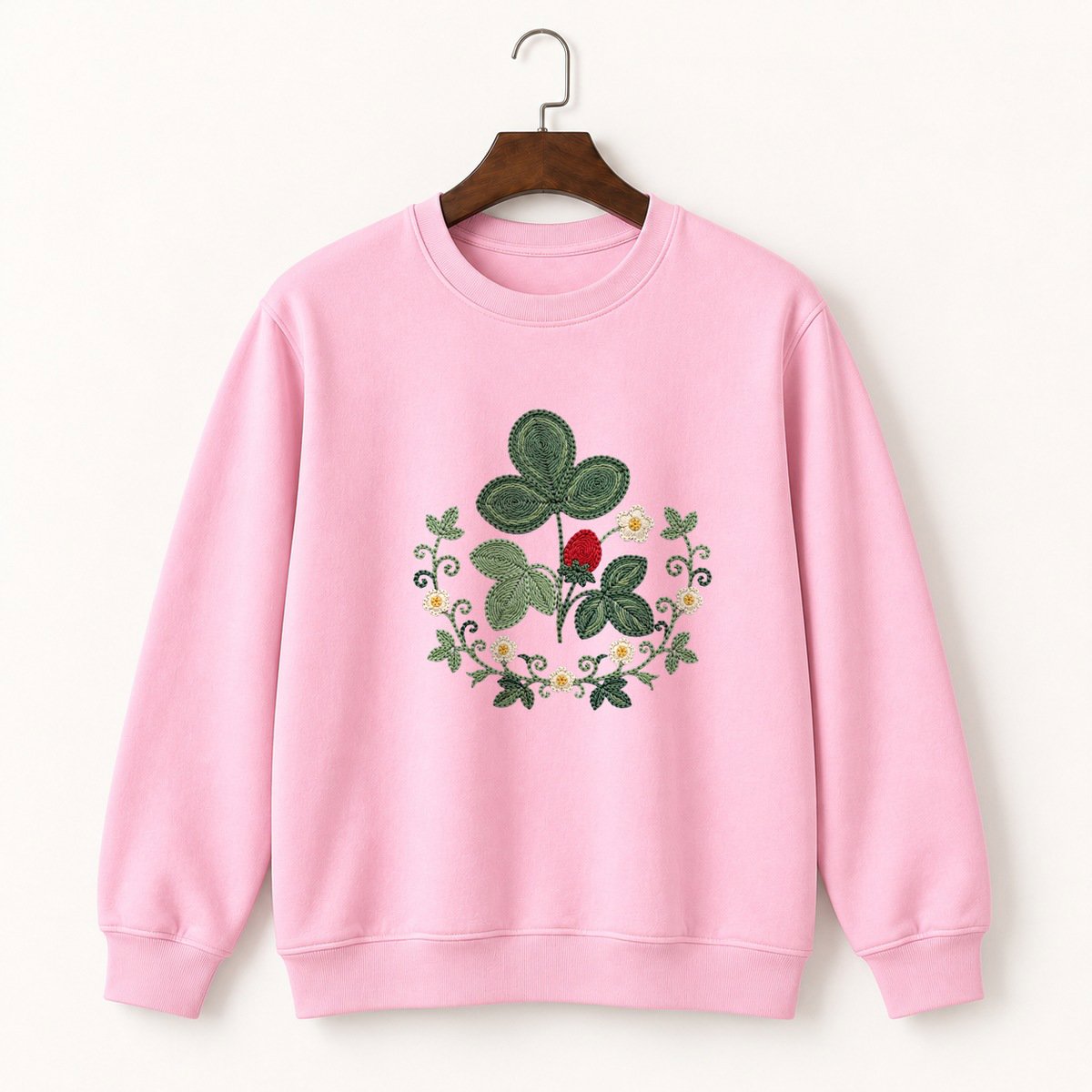 Wild Strawberry Plant Crewneck Sweatshirt 4