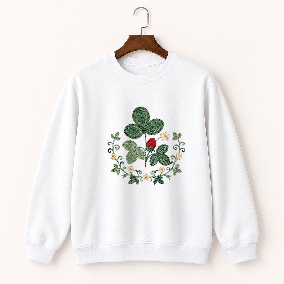 Wild Strawberry Plant Crewneck Sweatshirt 5