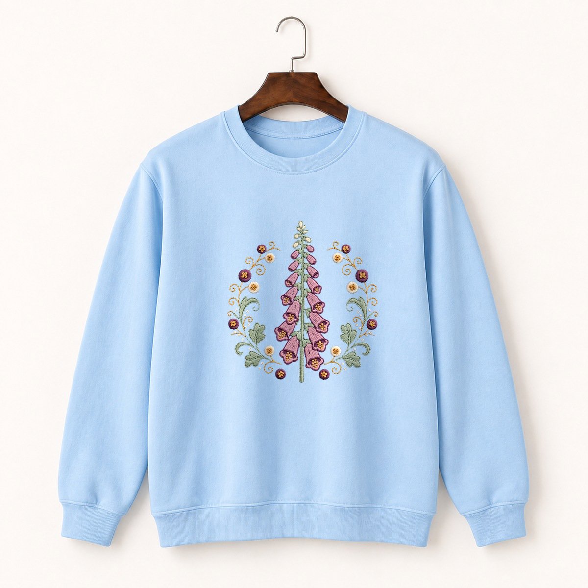 Foxglove Flower Crewneck Sweatshirt 1