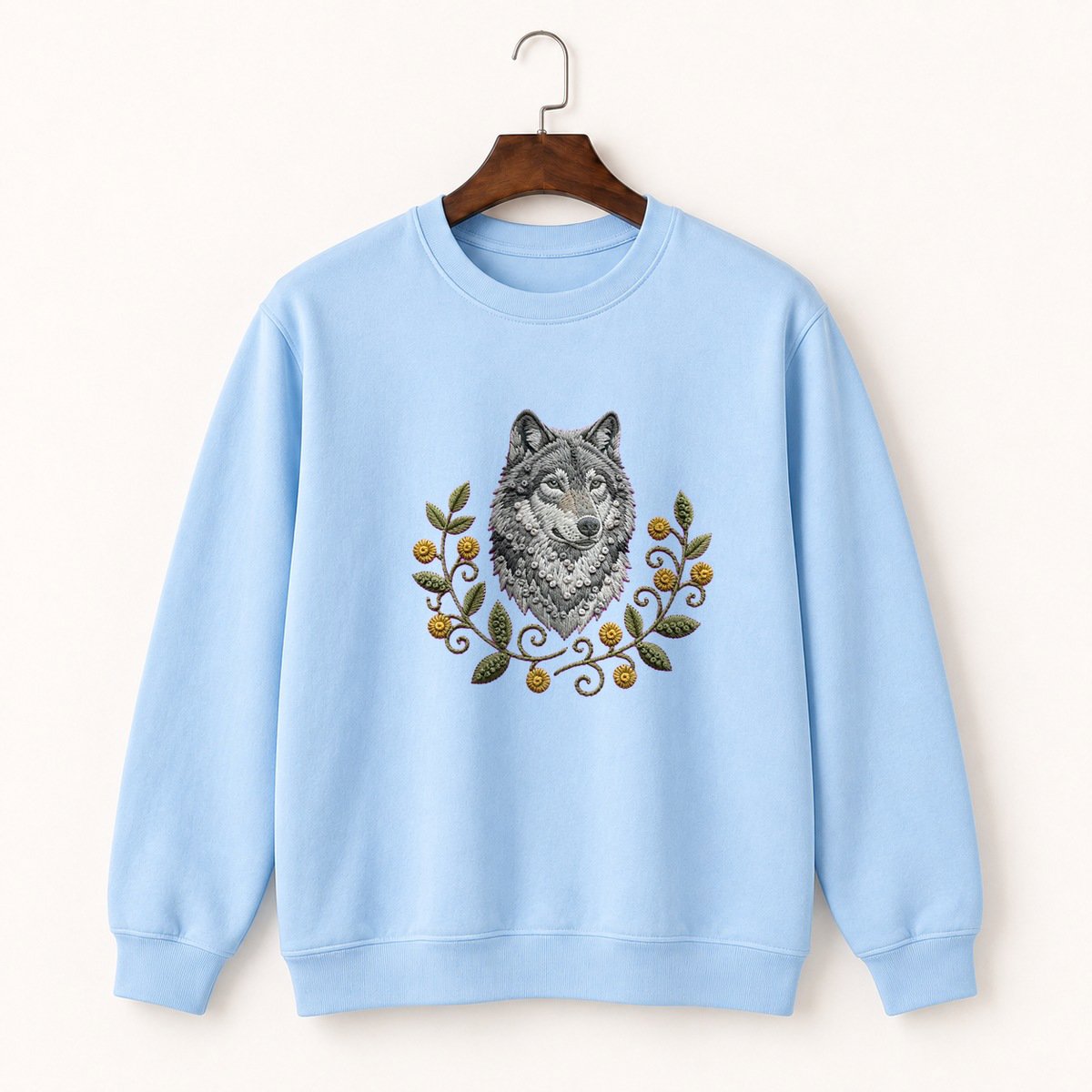 Gray Wolf Crewneck Sweatshirt 1