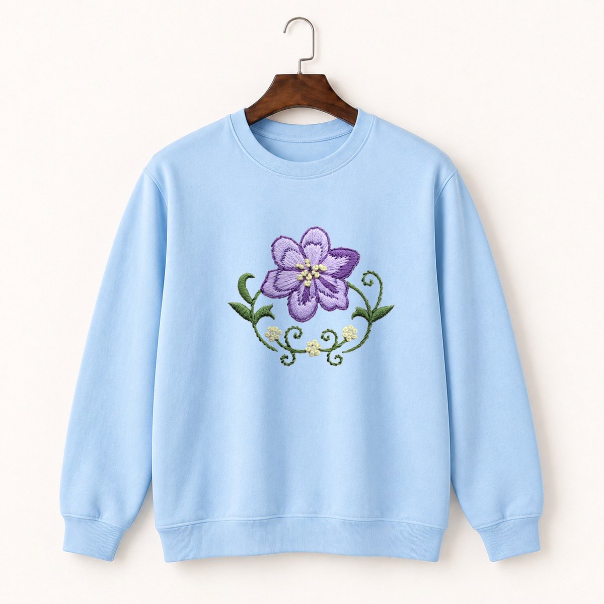 Lavender Flower Crewneck Sweatshirt 1