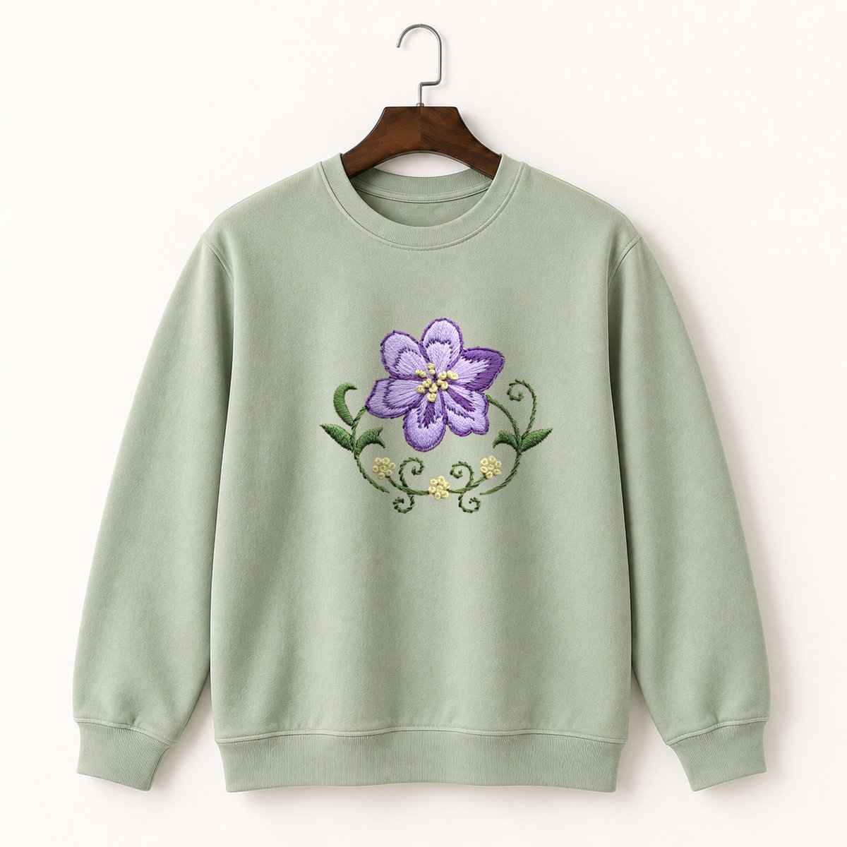 Lavender Flower Crewneck Sweatshirt 2