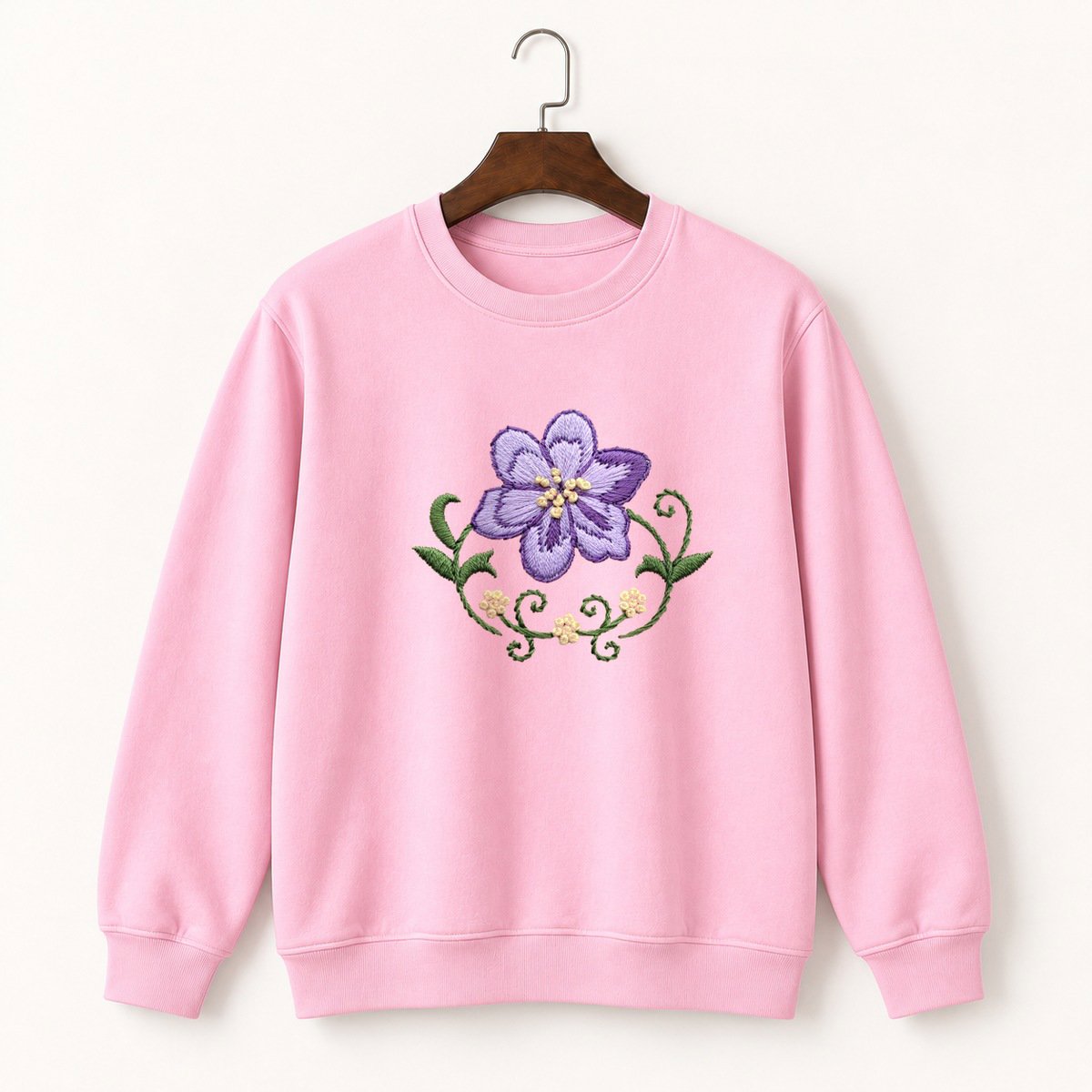 Lavender Flower Crewneck Sweatshirt 4
