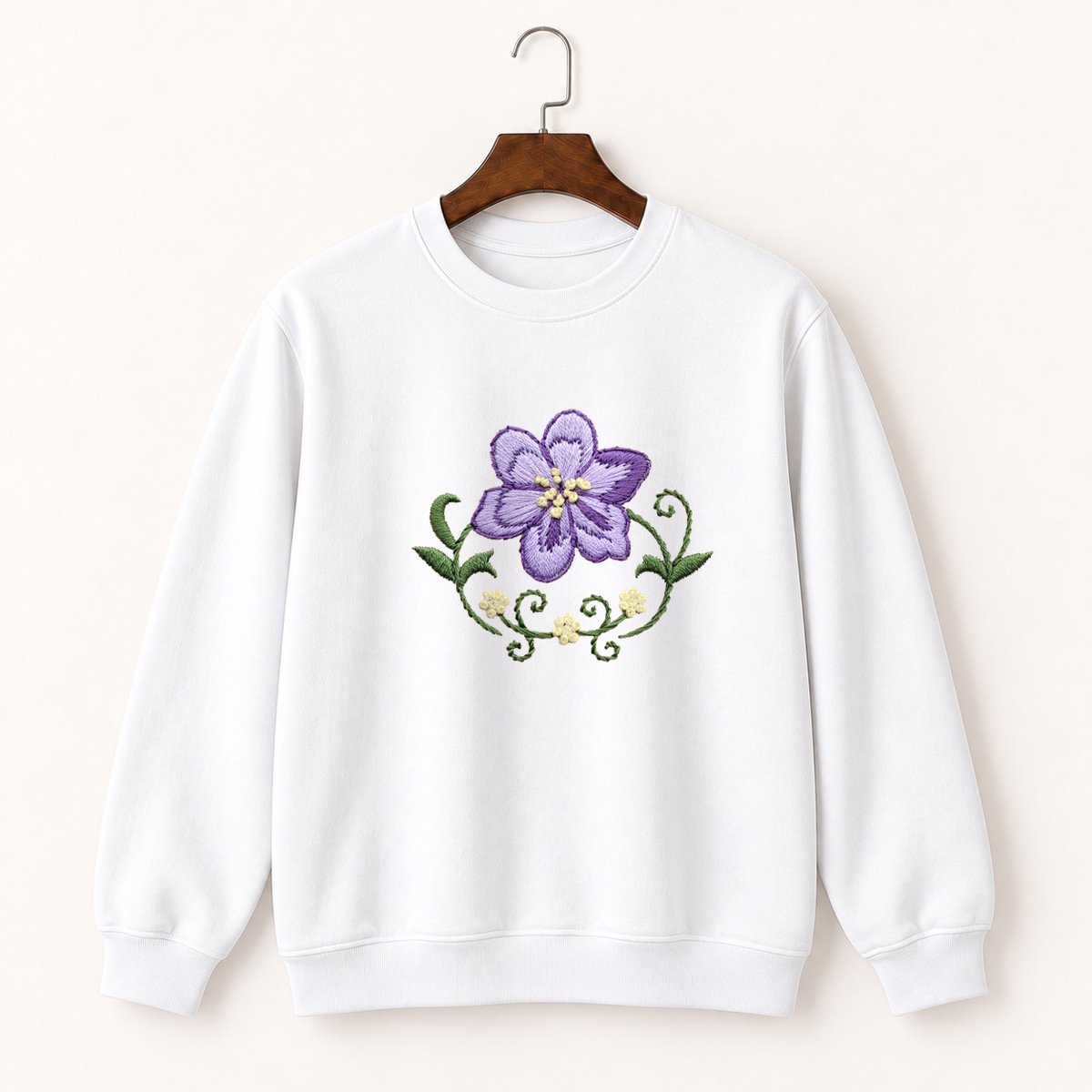 Lavender Flower Crewneck Sweatshirt 5