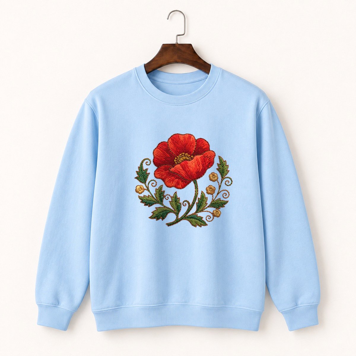 Poppy Flower Crewneck Sweatshirt 1