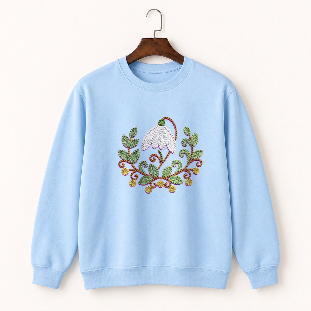 Snowdrop Flower Crewneck Sweatshirt 1