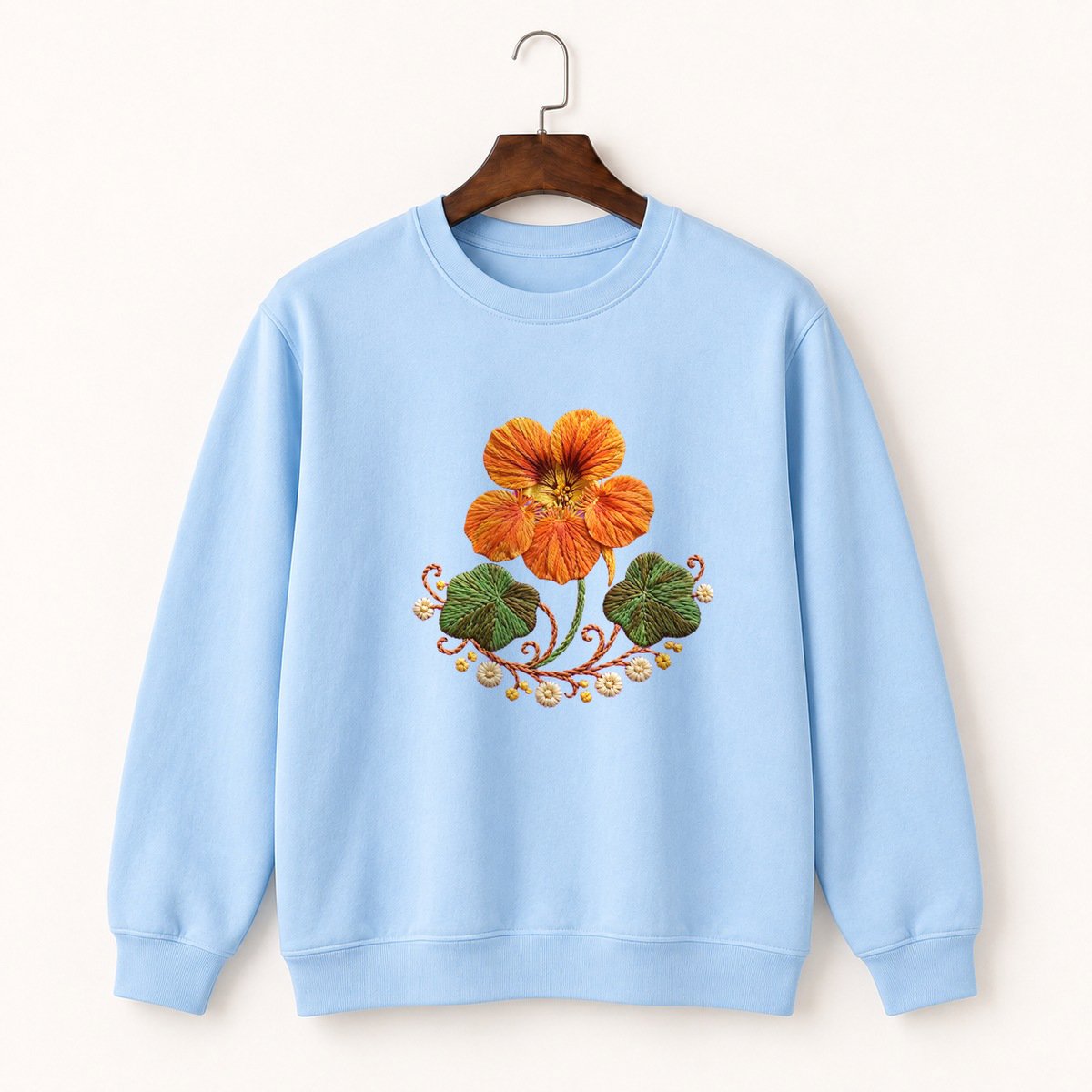 Nasturtium Flower Crewneck Sweatshirt 1