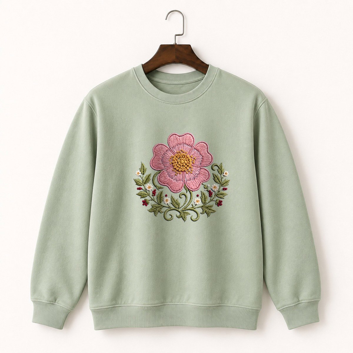 Wild Rose Flower Crewneck Sweatshirt 2