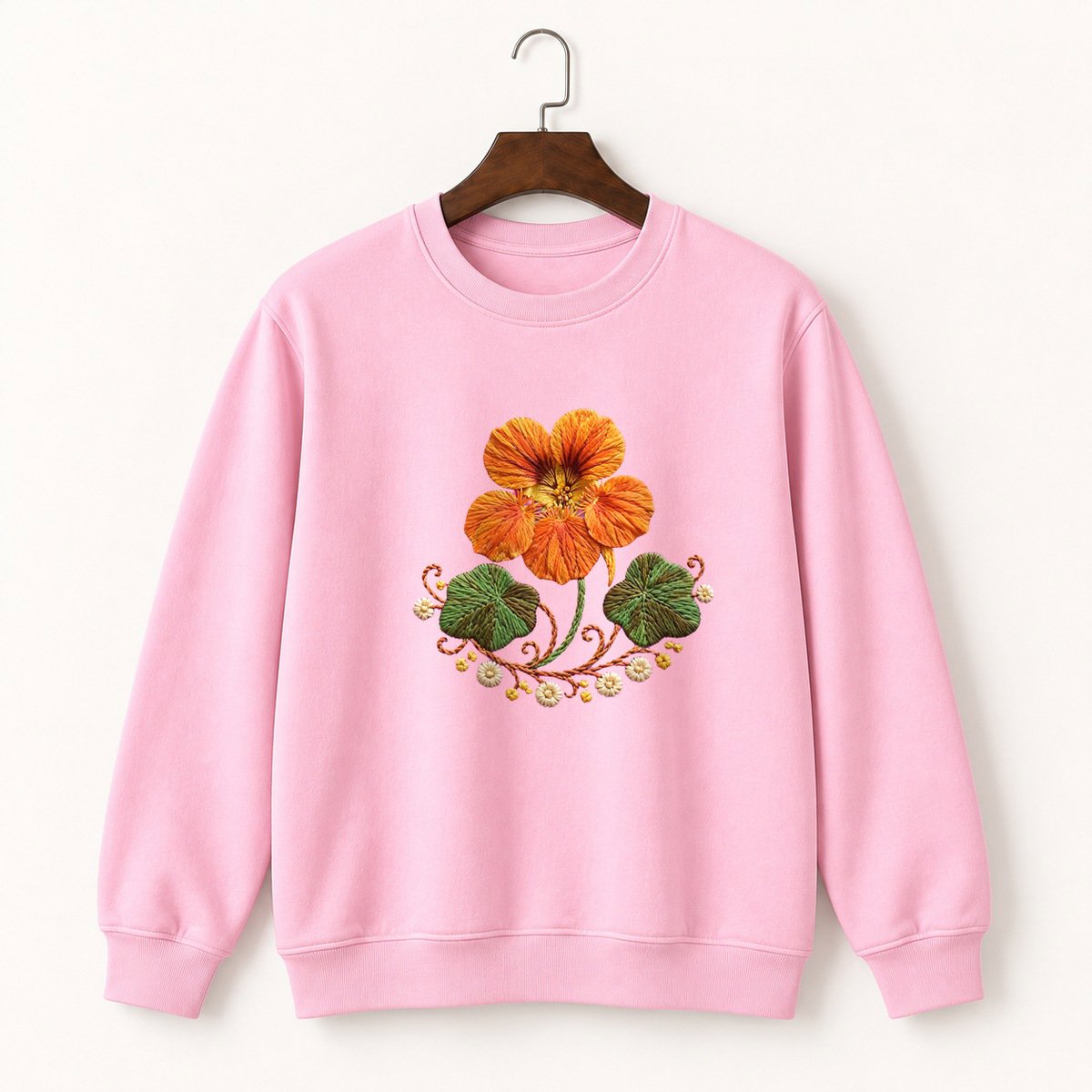 Nasturtium Flower Crewneck Sweatshirt 4
