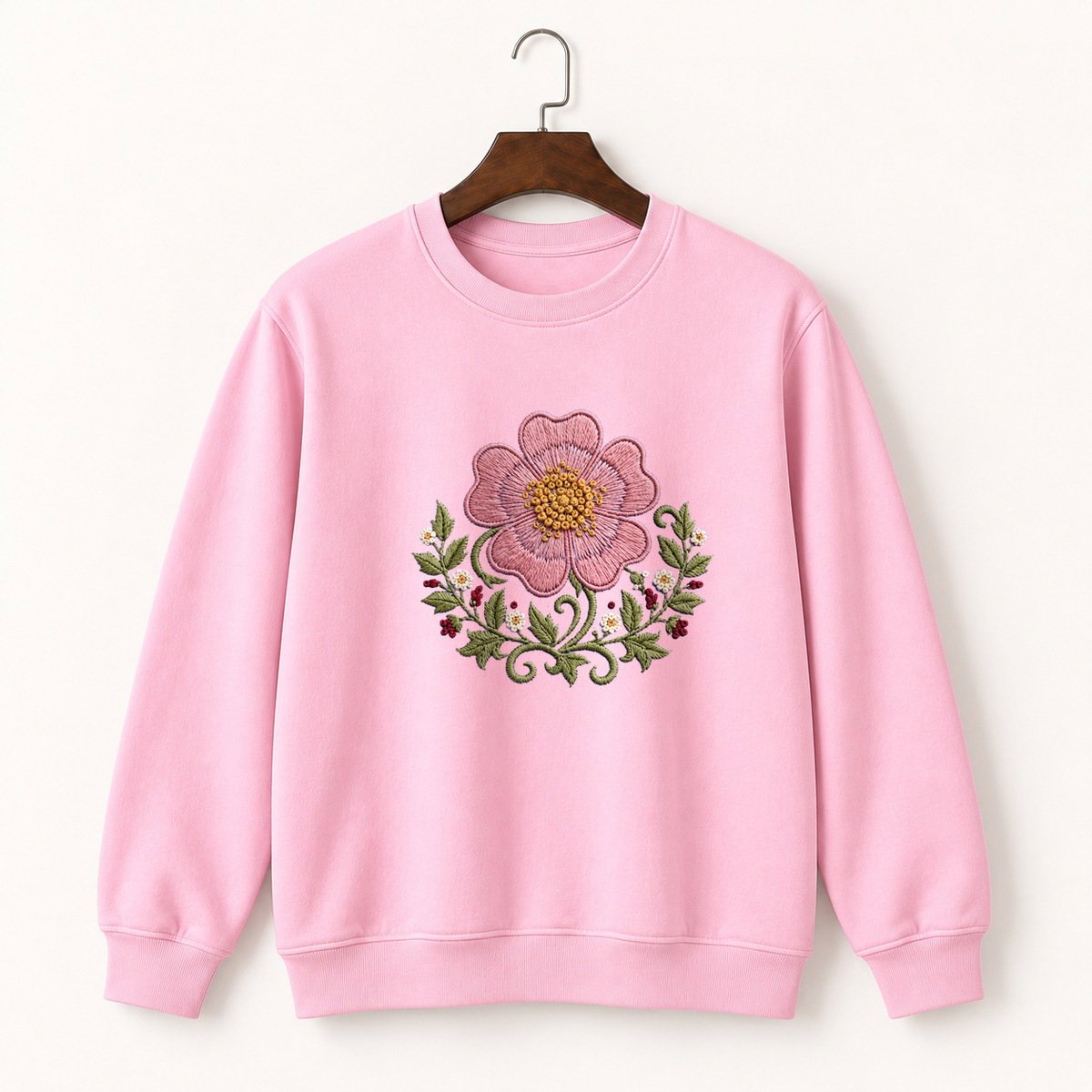Wild Rose Flower Crewneck Sweatshirt 4